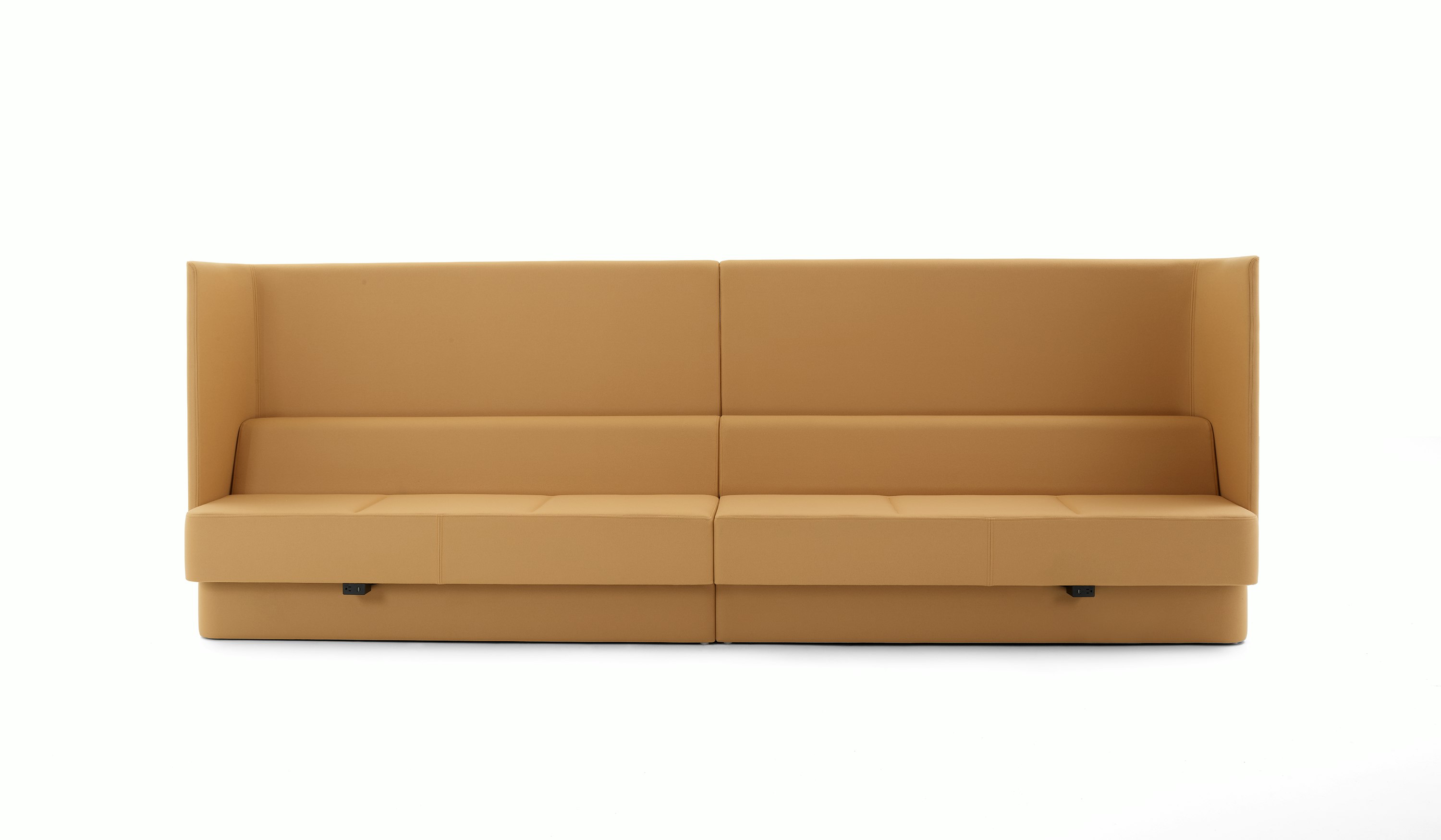 Pullman modular, two 3-seat modules, front on view with US power.