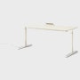 Renew S2S Embedded Power Desk - Standard,  29 x 70,  Laminate White,  White / Polished Aluminum,  Integrated Cord Management,  Hidden Power,  Standard,  T Leg