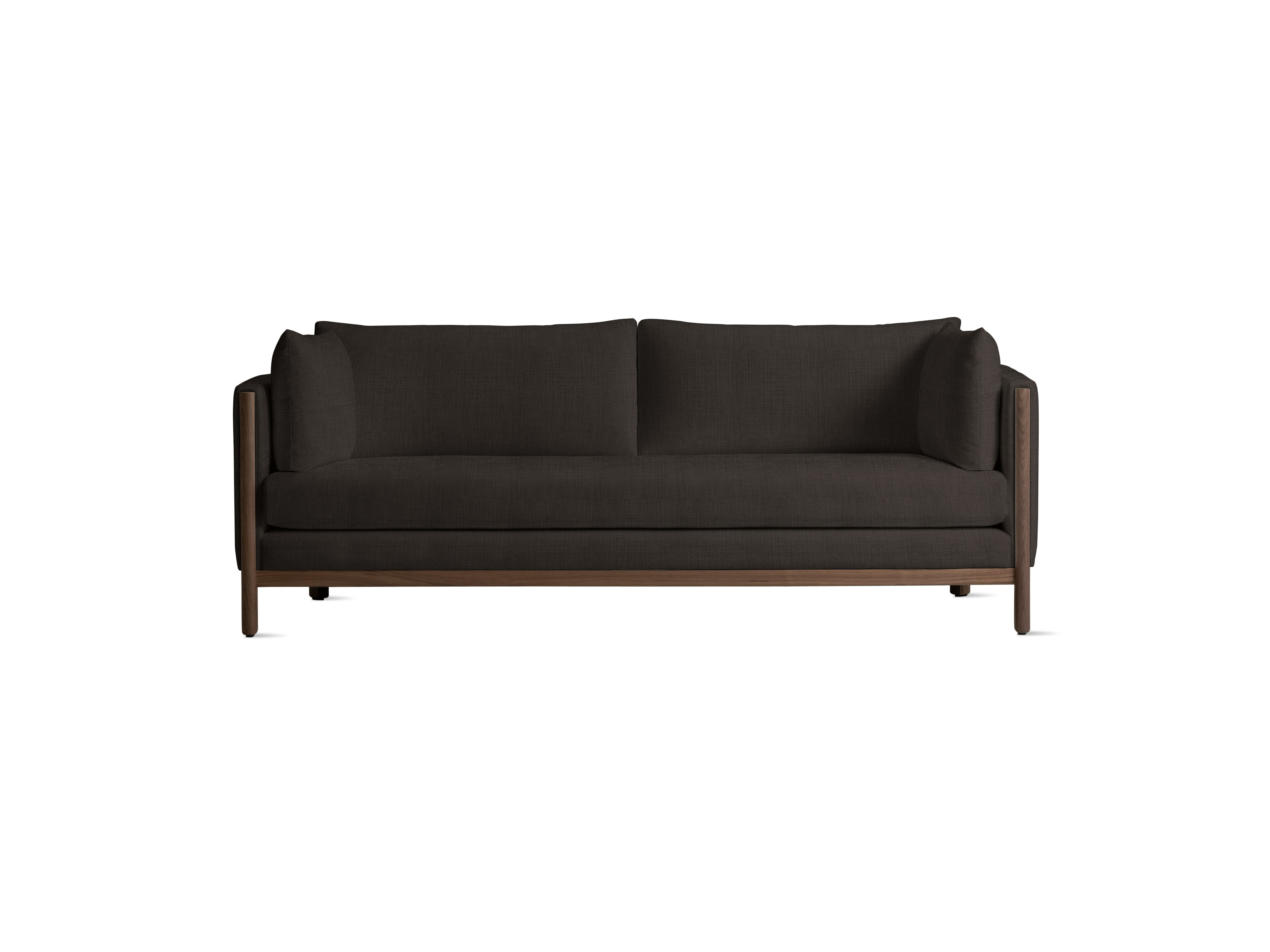 Emmy Sofa, 80 In, Pebble Weave, Chocolate, Walnut