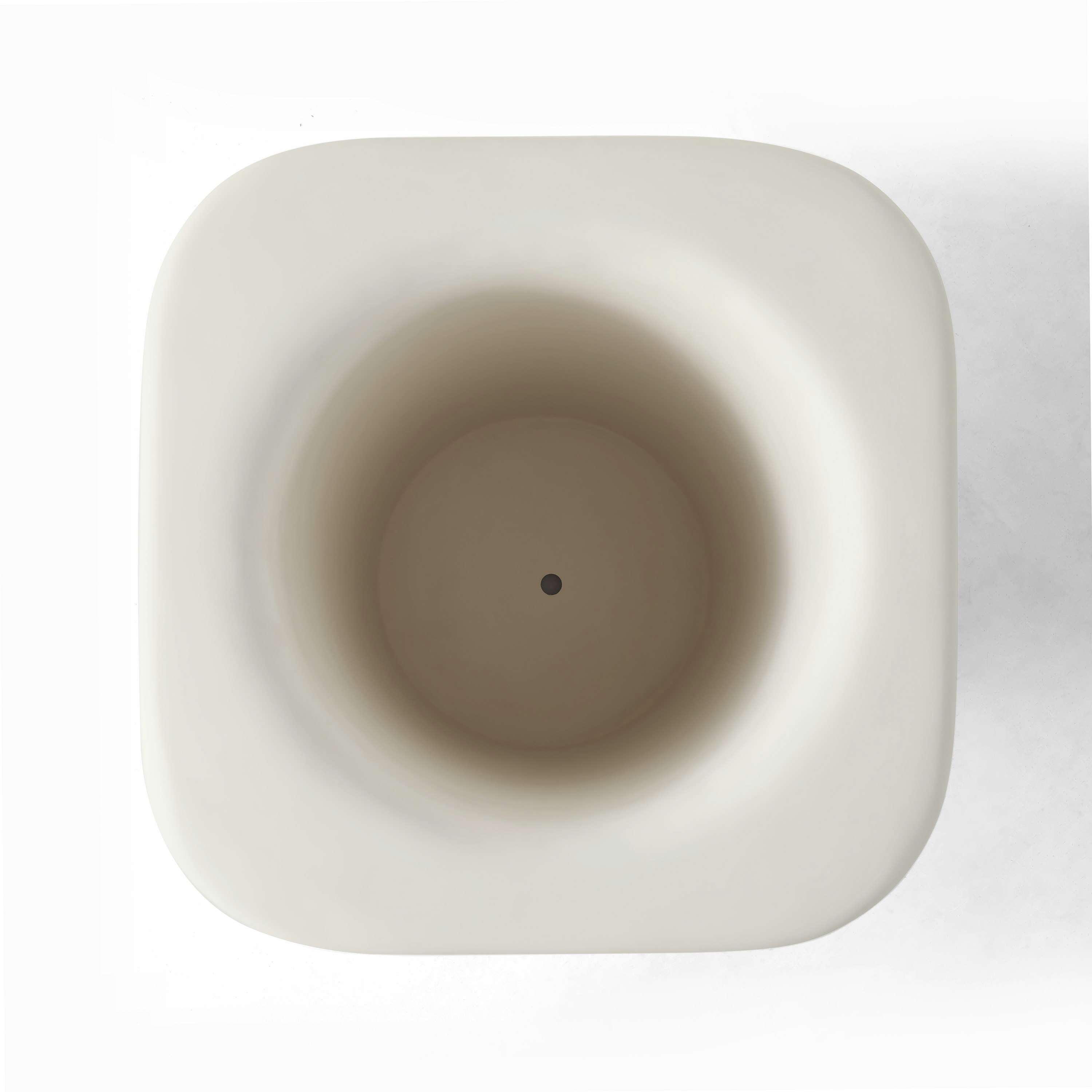 A Khouie Planter in white viewed from the top.