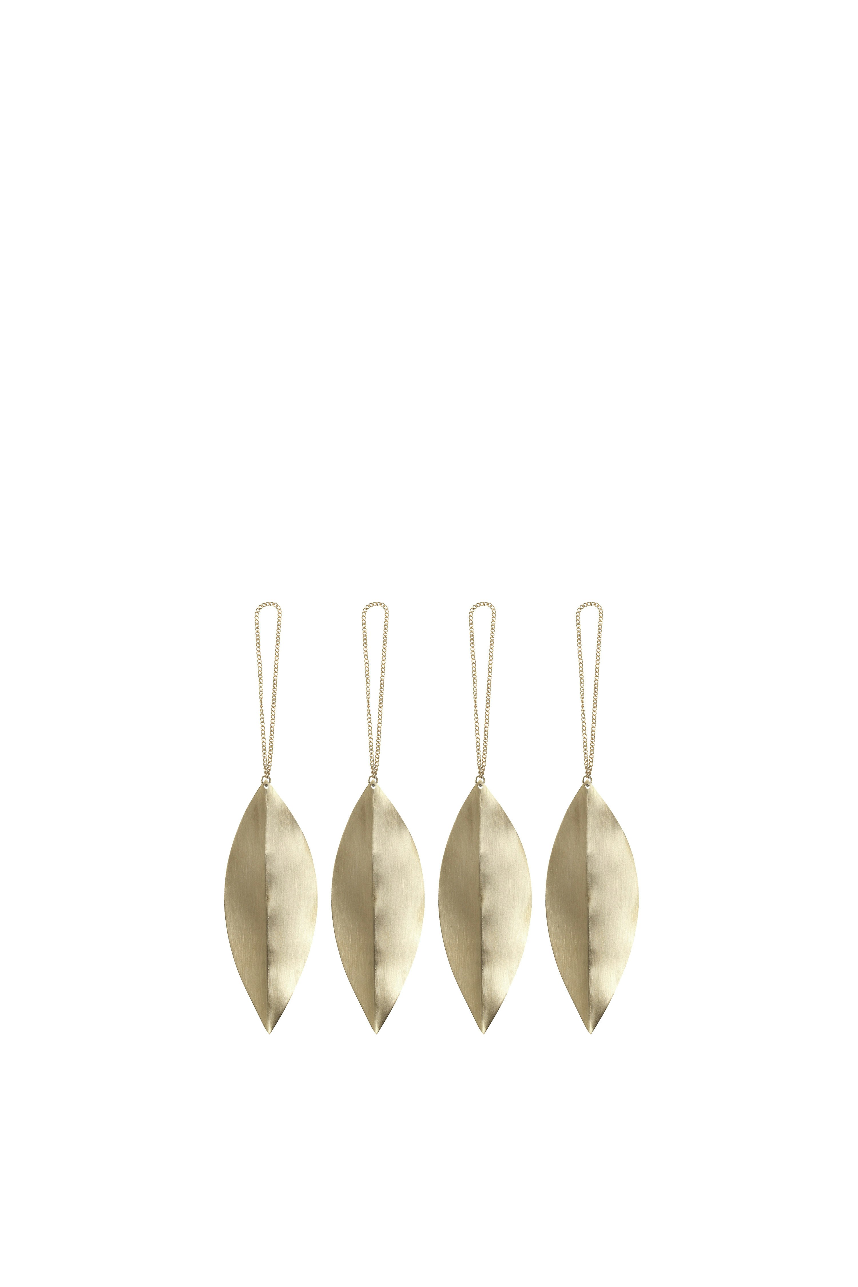 Leaf Brass Ornaments - Set of 4