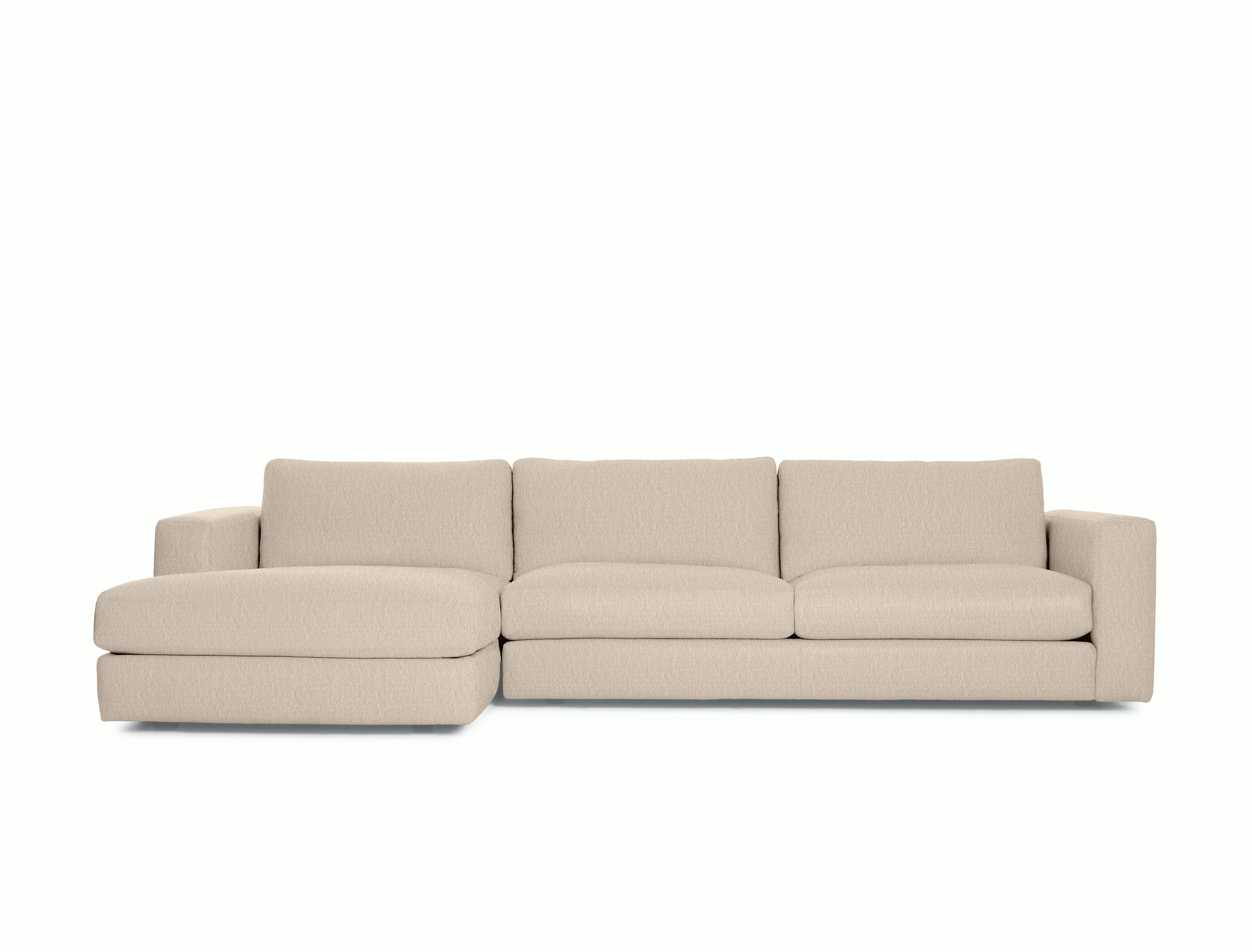 Reid Sectional Chaise,  Left in Album Linen,  Gentle with block leg