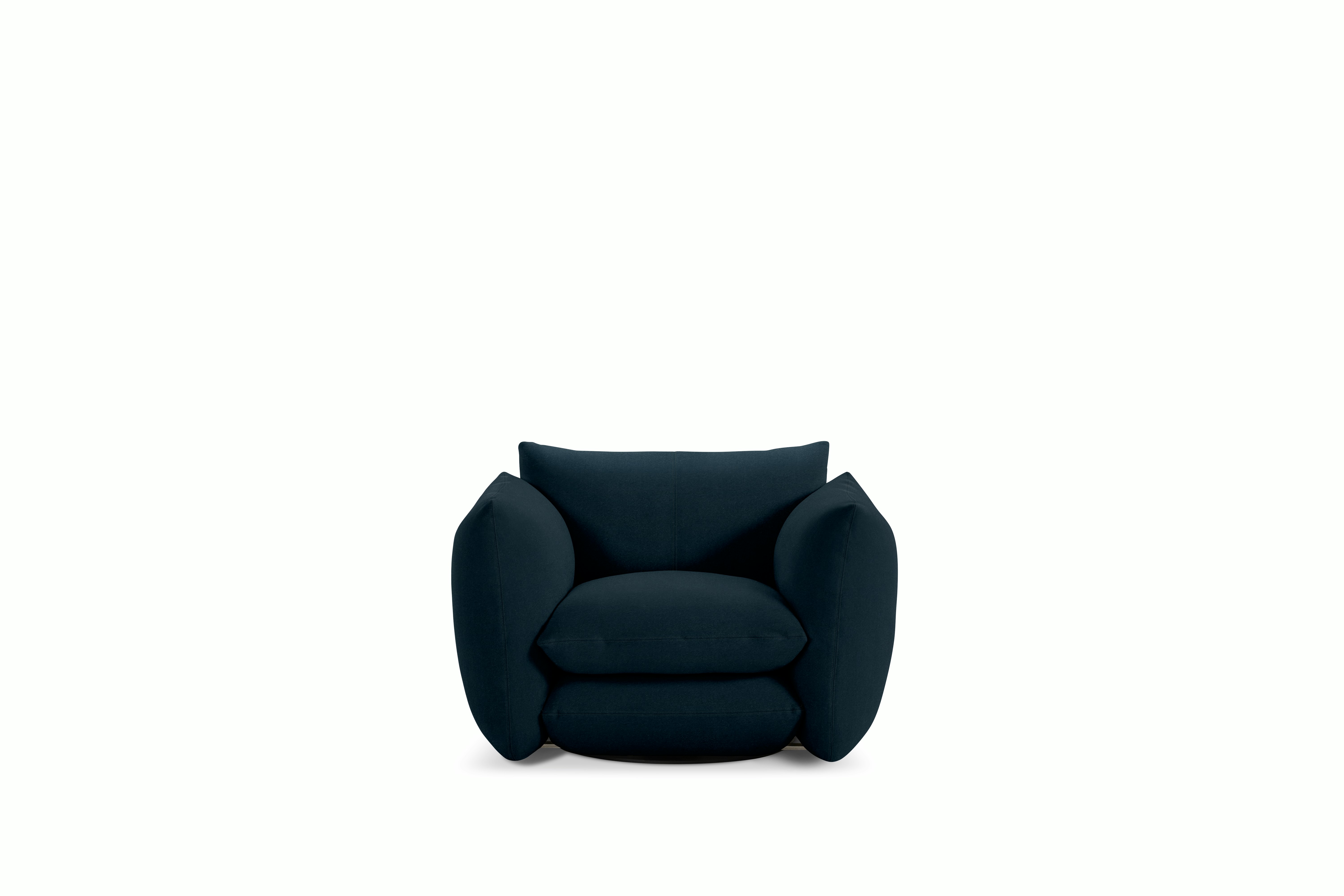 Perron Pillo Lounge Chair - Swivel or Fixed,  Iseo,  Dark Blue
