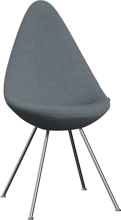 Drop Chair - Sunniva, 752 Pale Blue, Chrome