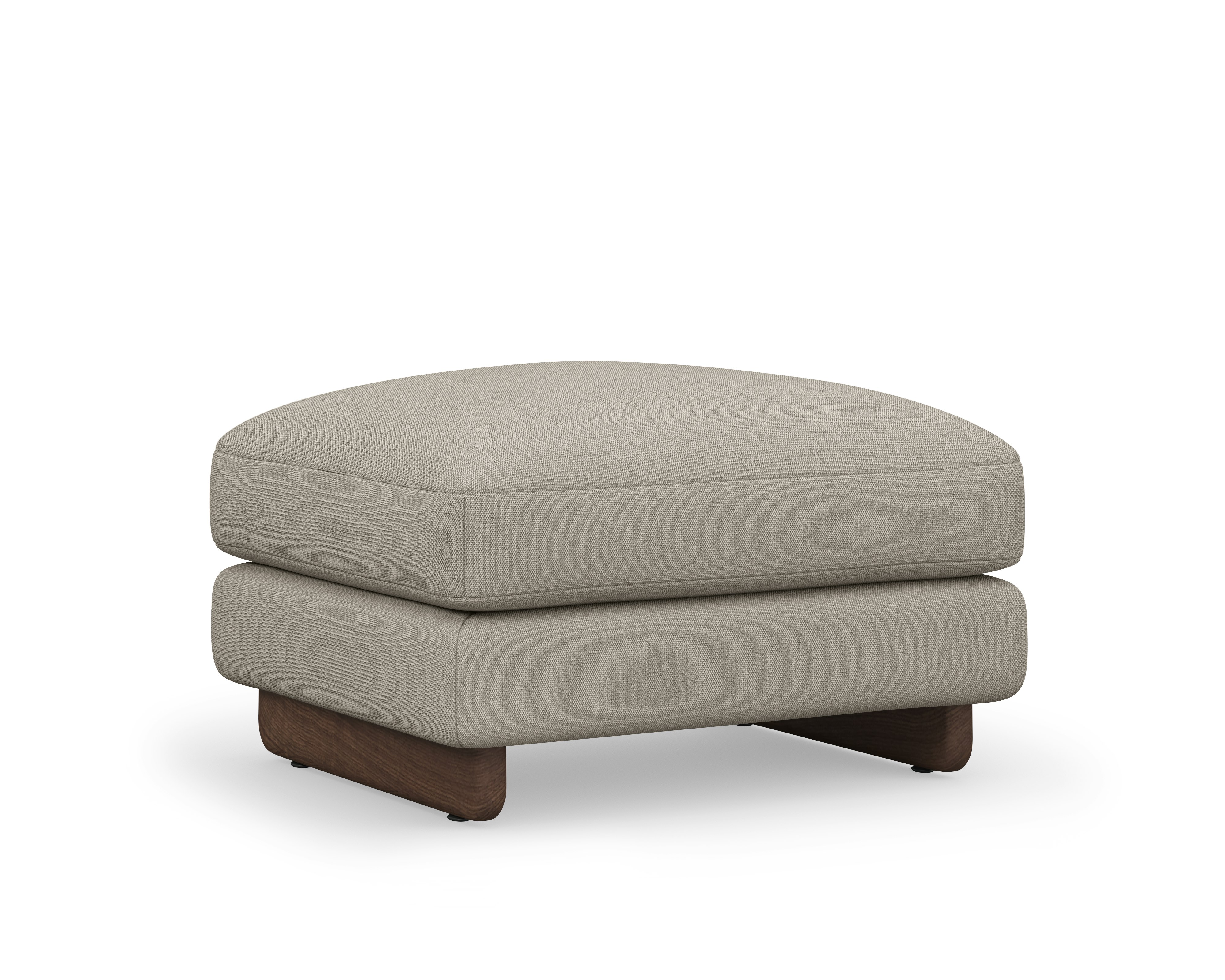 Contra Ottoman - Small, Album Linen, Wisp, Walnut