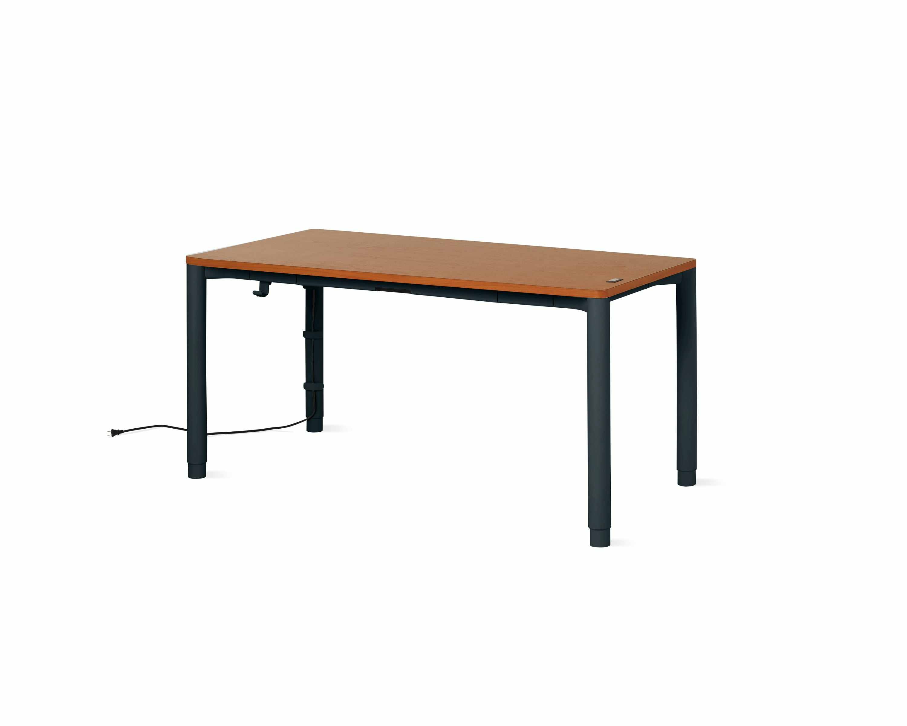 Spout S2S Table - 30" x 60"",  Veneer Walnut,  Nightfall,  With Cable Tray,  With Storage Drawer,  Standard Height"
