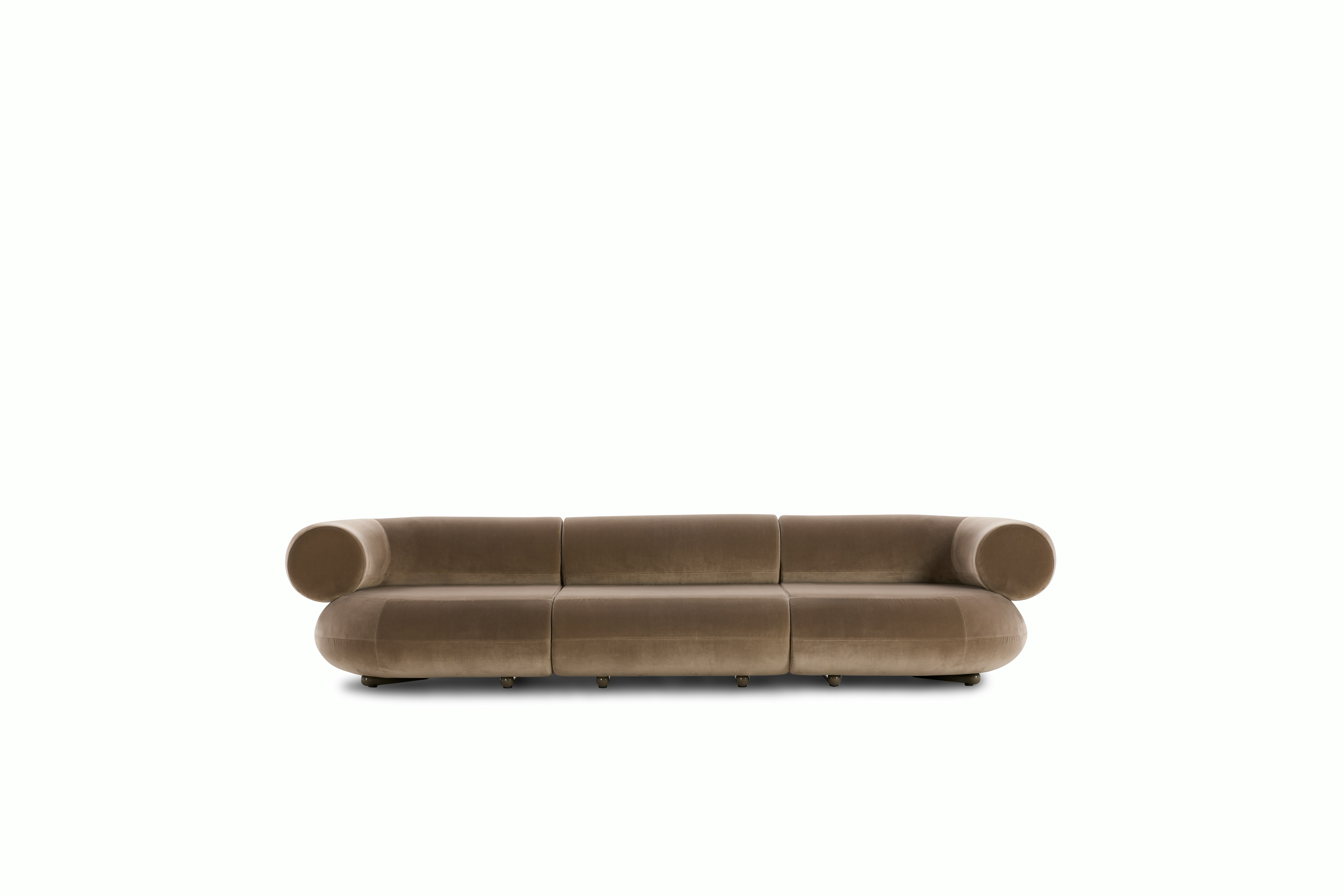 Fat Sofa - 133 in,  royal-velvet - almond