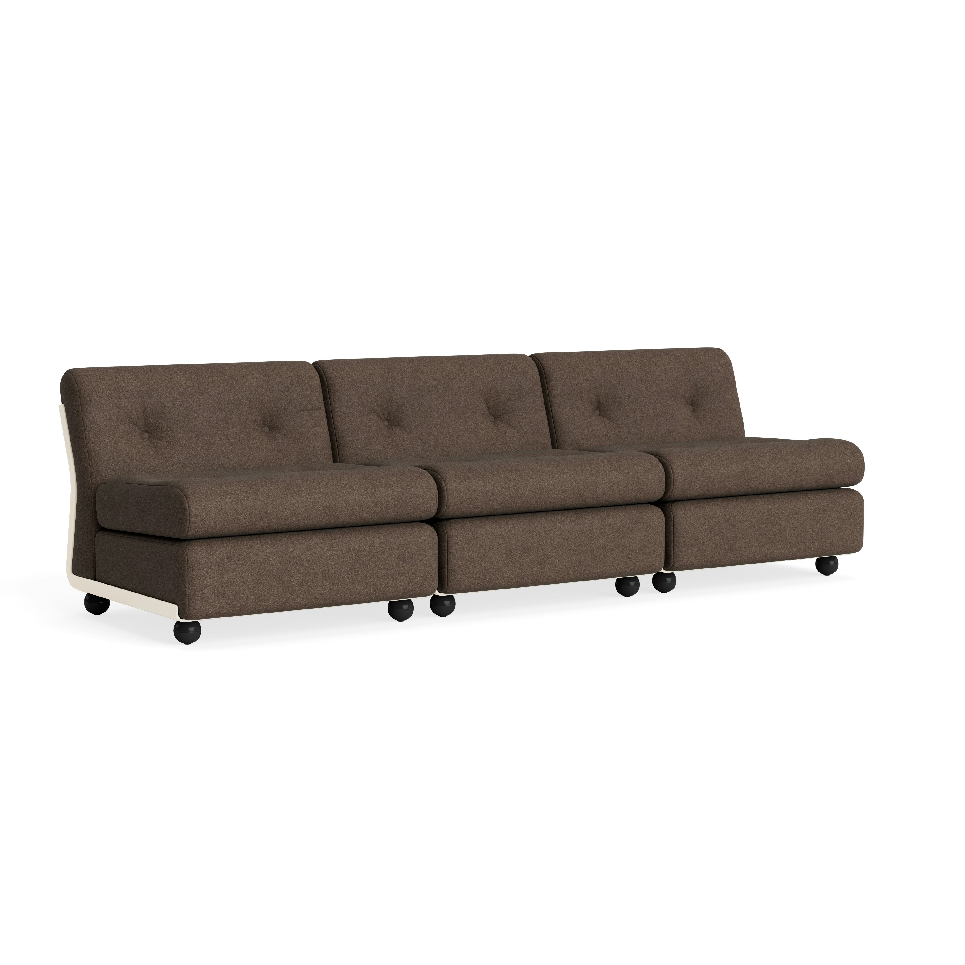 Amanta Sofa - Three Seater, Pecora, Chocolate , Cream Beige