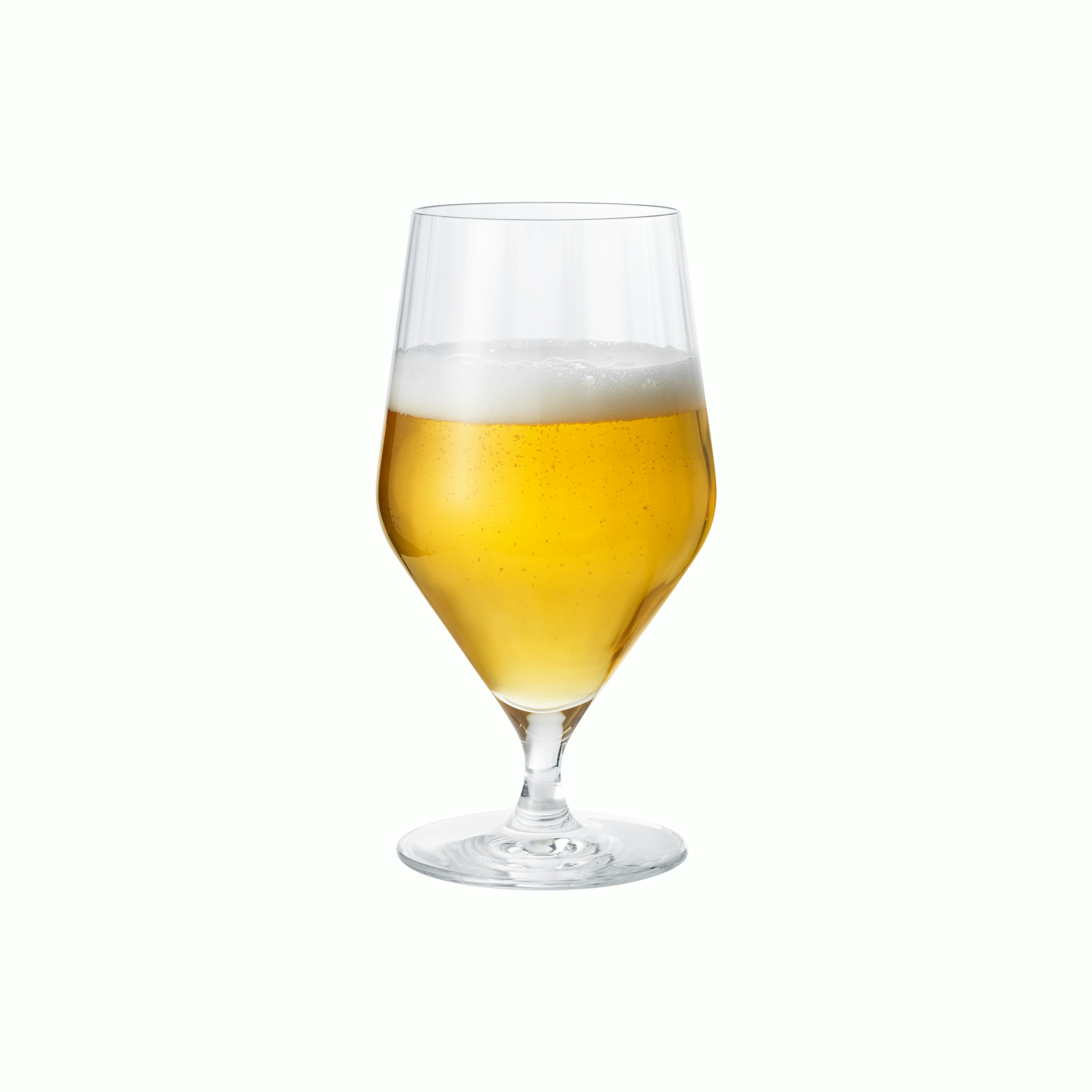 A Bernadotte Beer Glasses -Set of 6 in White viewed from the front.
