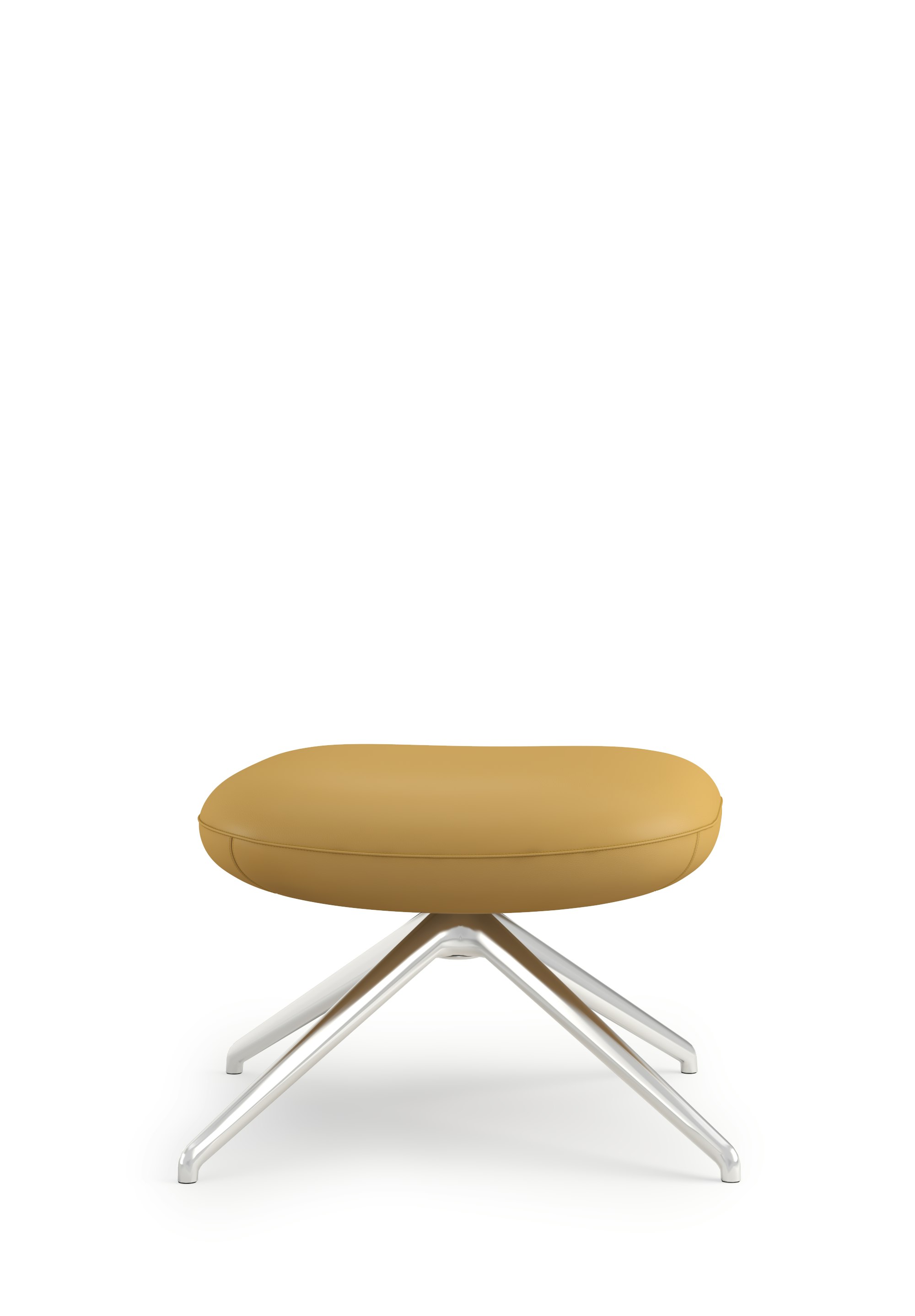 Blis Ottoman - Chrome, Raise Leather, Maize