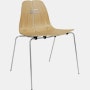 PK3 Dining Chair - Oak, Chrome