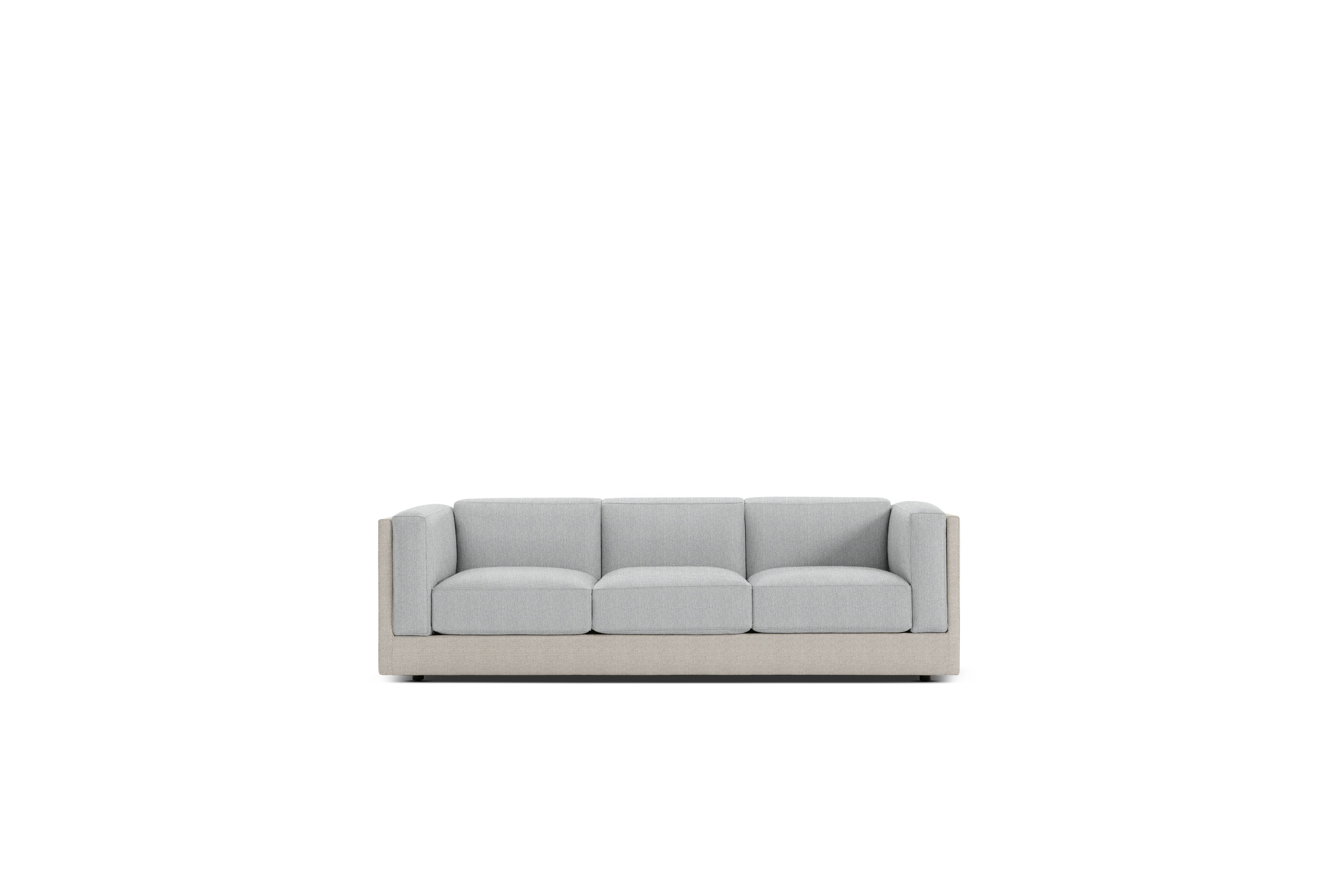 Symme Sofa - Three Seater,  Fabric Frame,  Pebble Weave,  Buff,  Pebble Weave,  Fog