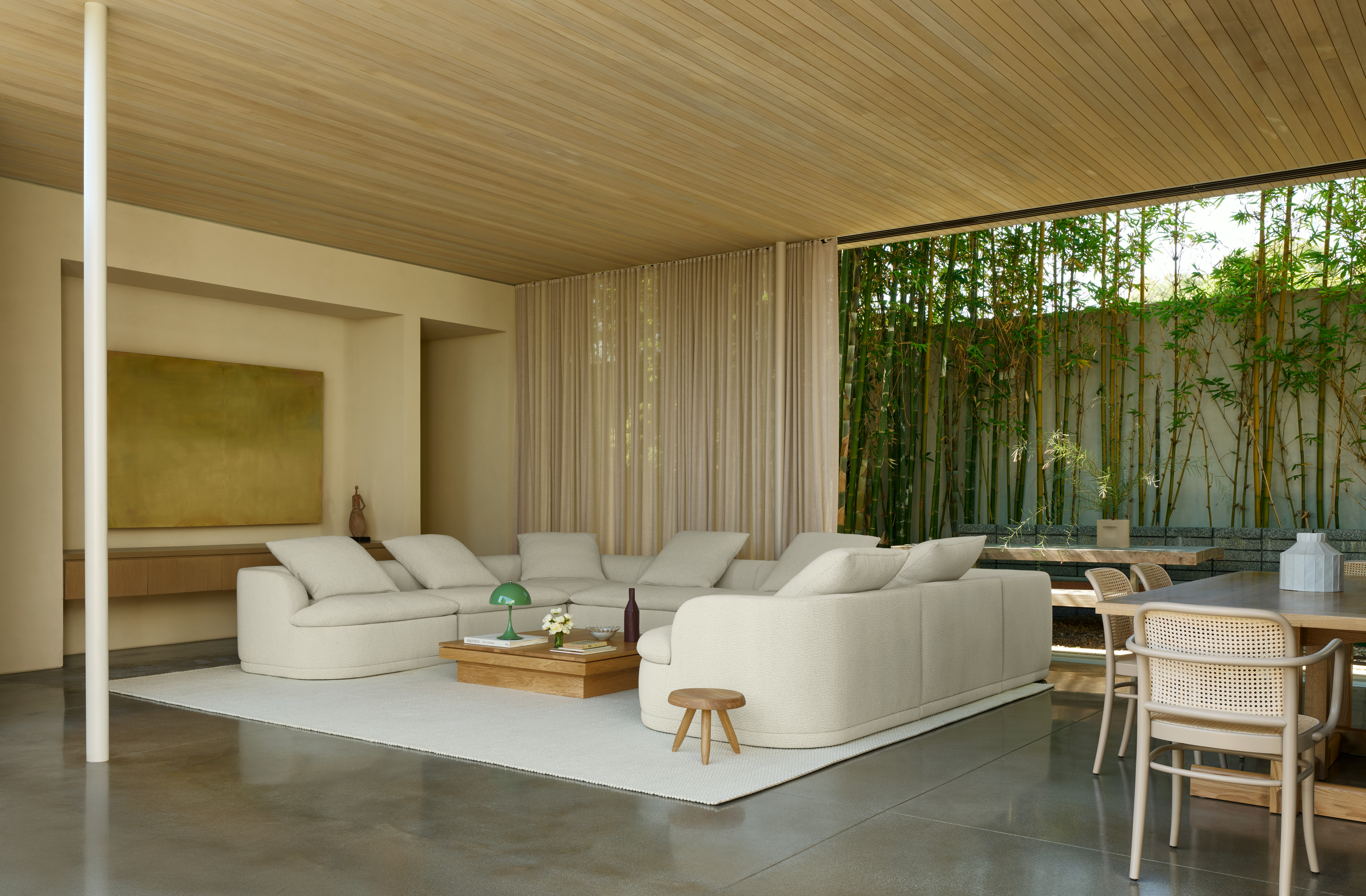 Atlason Composed Modular Sofa U Shape Sectional - Rectilinear, Turf, Cream Melange