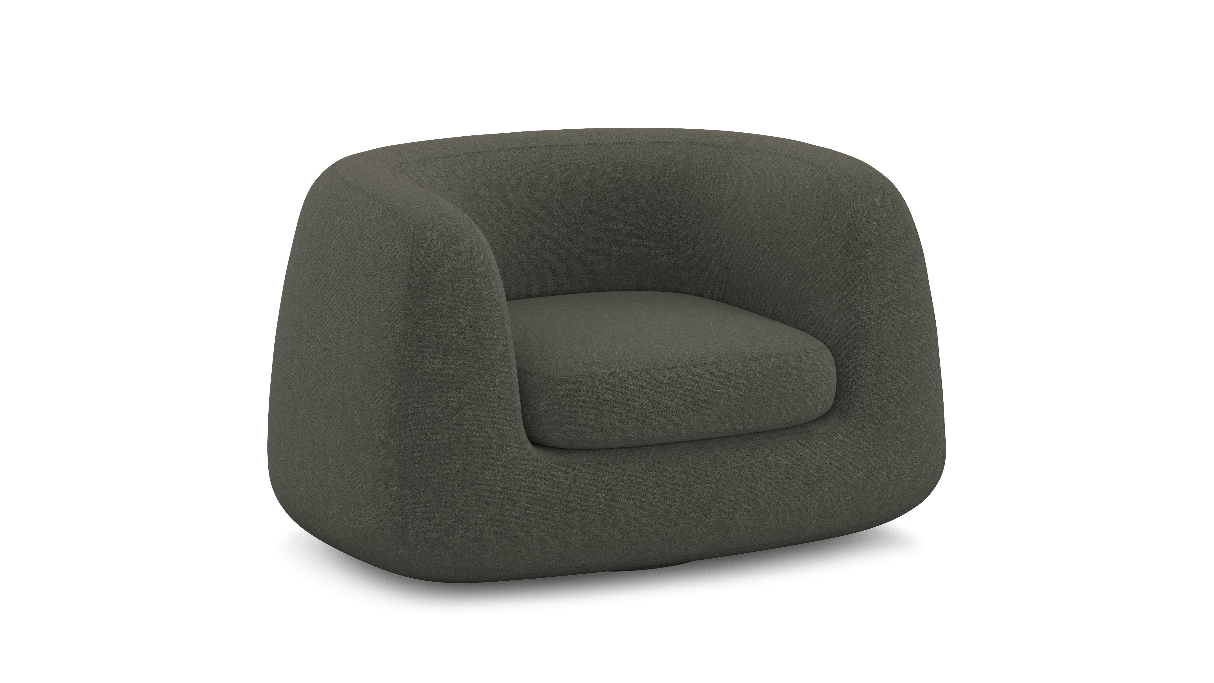 A Americano Swivel Chair in Slate viewed from an angle.