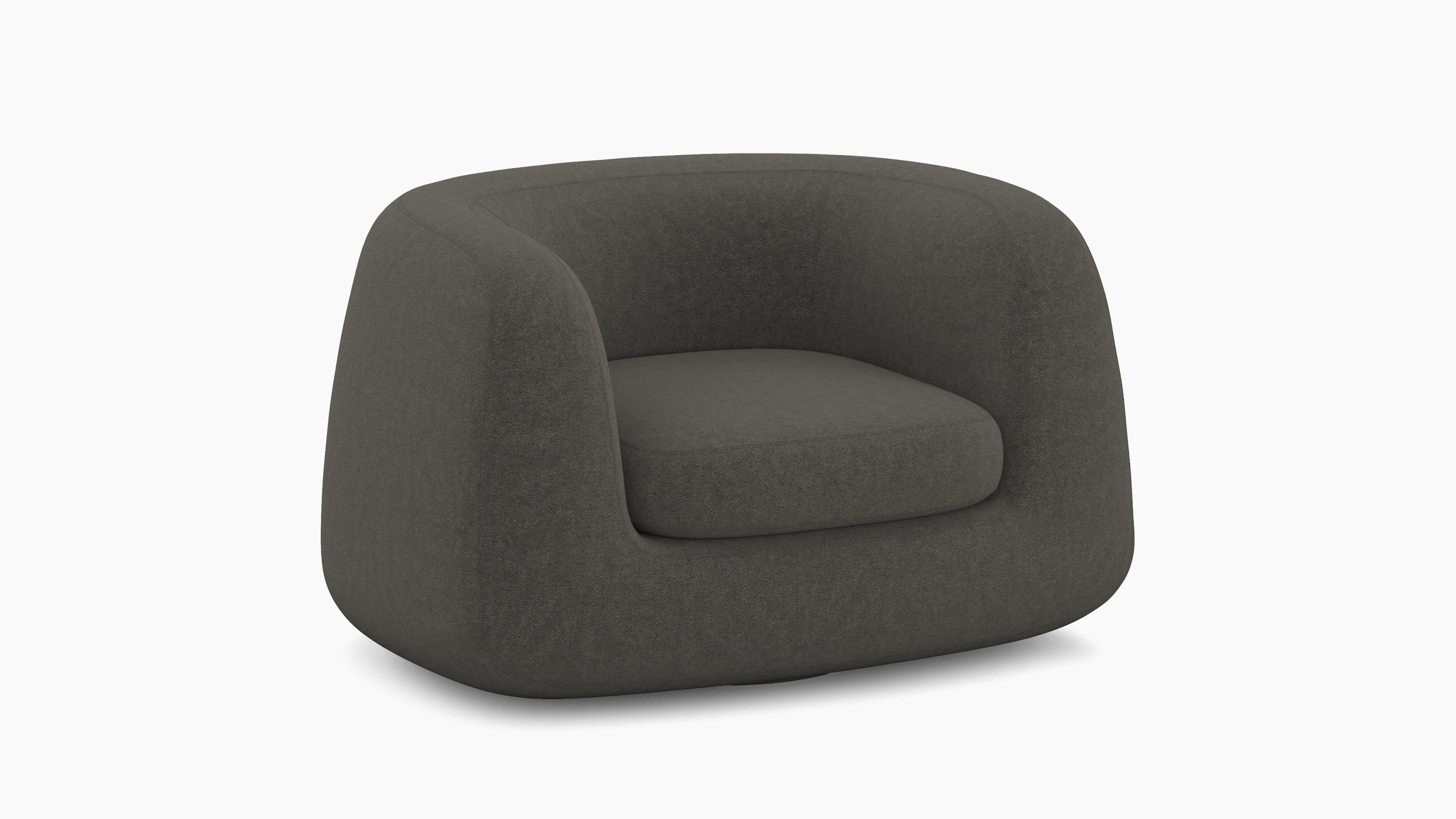 A Americano Swivel Chair in Slate viewed from an angle.