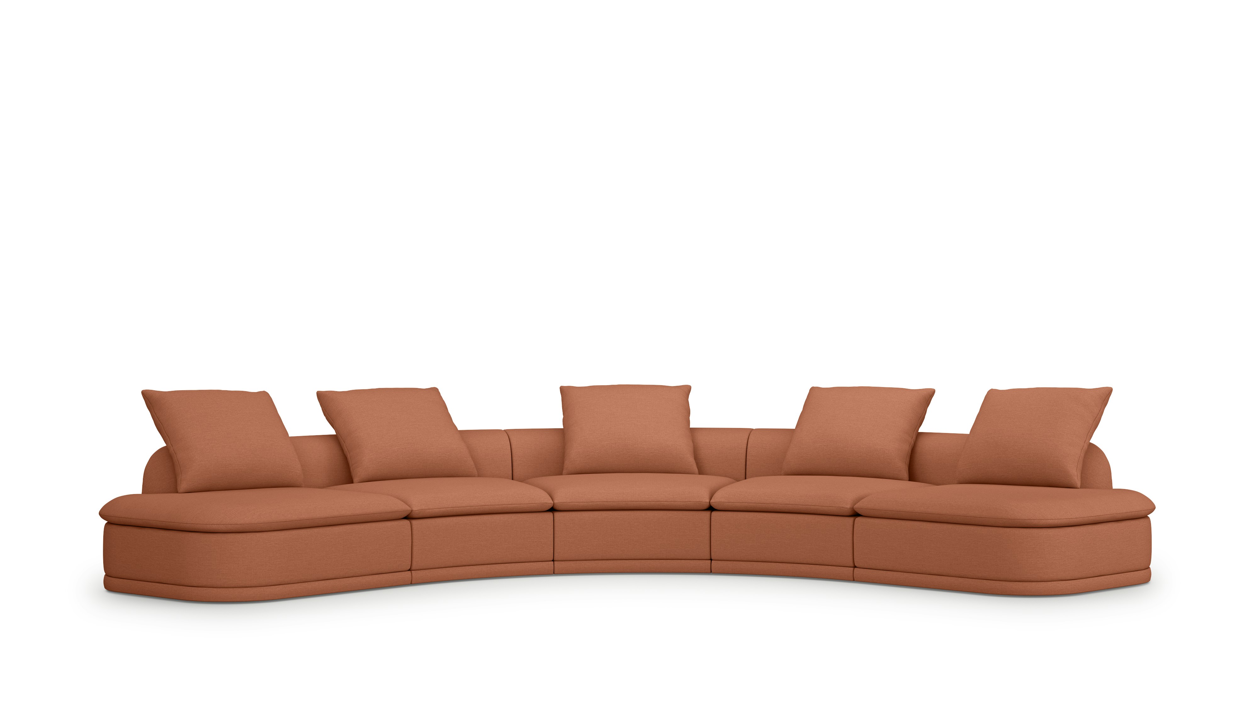 A Atlason Composed Modular Sofa Corner Sectional in Caramelized viewed from an angle.