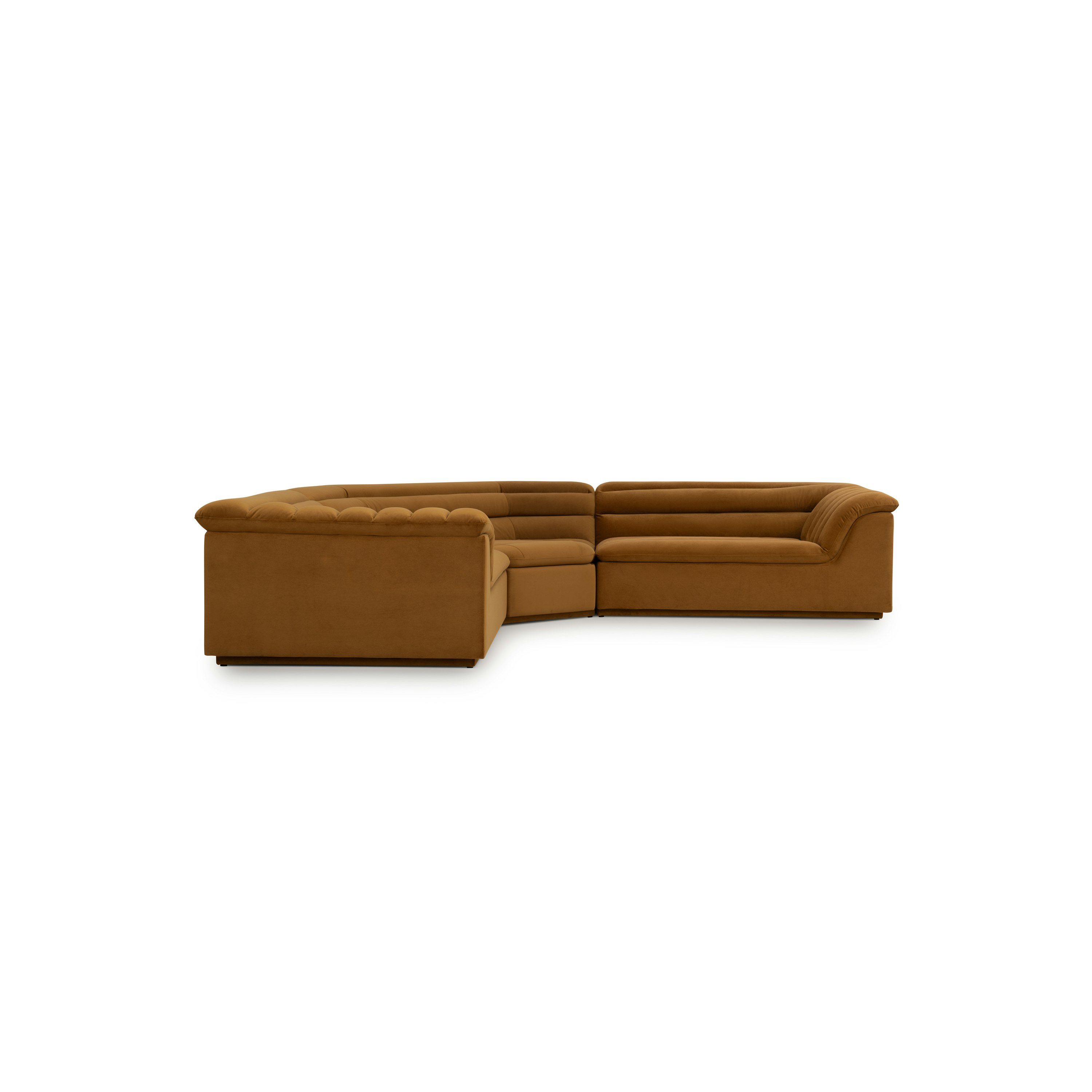 Float Sectional - 3 Piece Modular Sectional, SE Malibu Velvet, Cognac