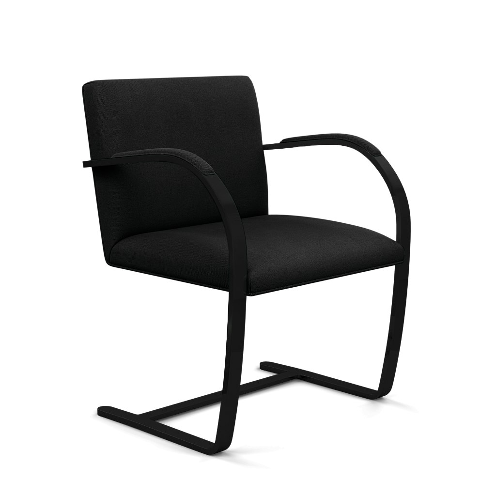 Brno Flat Bar Chair - Armchair,With Armpads,Hourglass, Caviar, Black