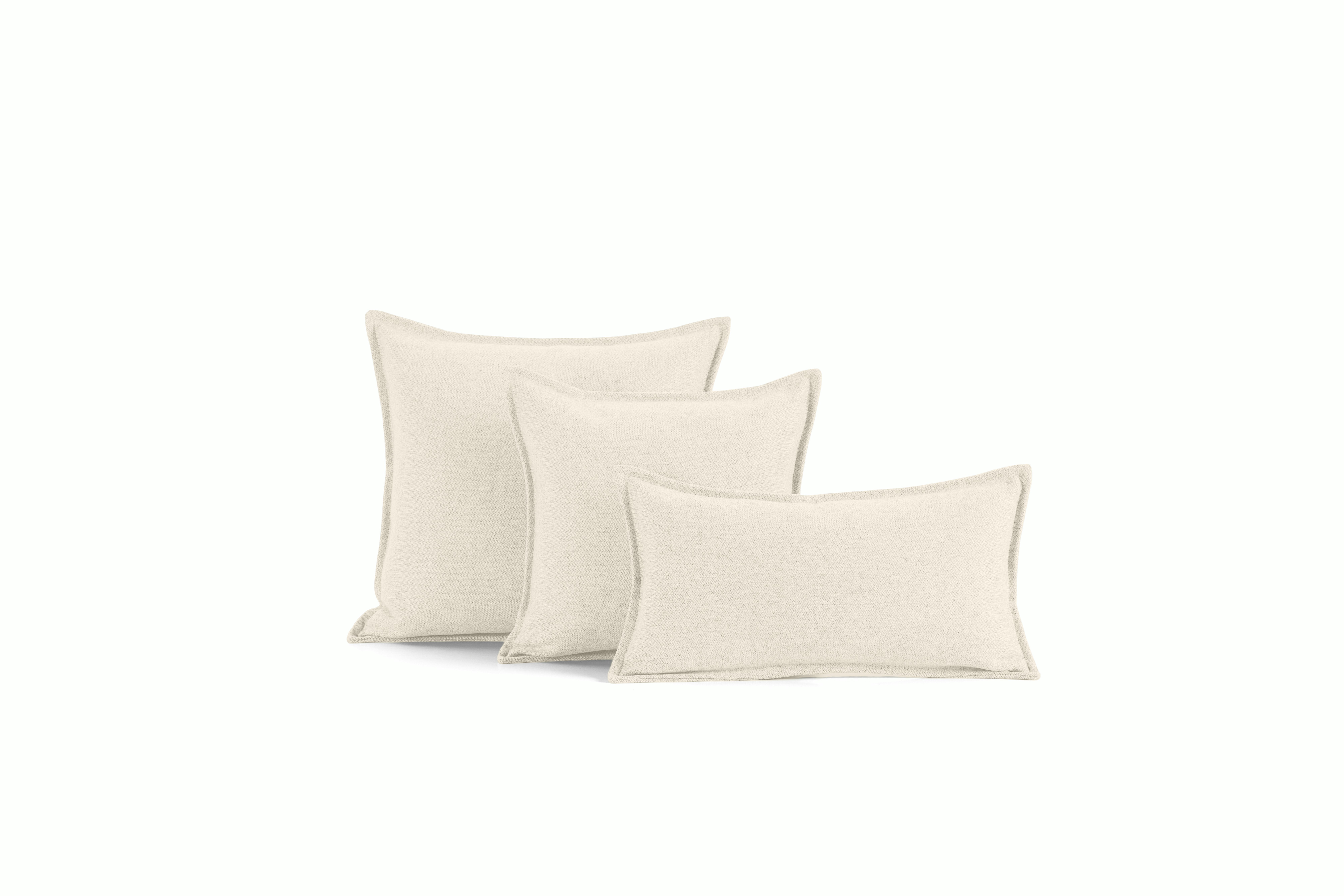 A detailed look at a Pecora Wool Flange Pillow in Cream Family.