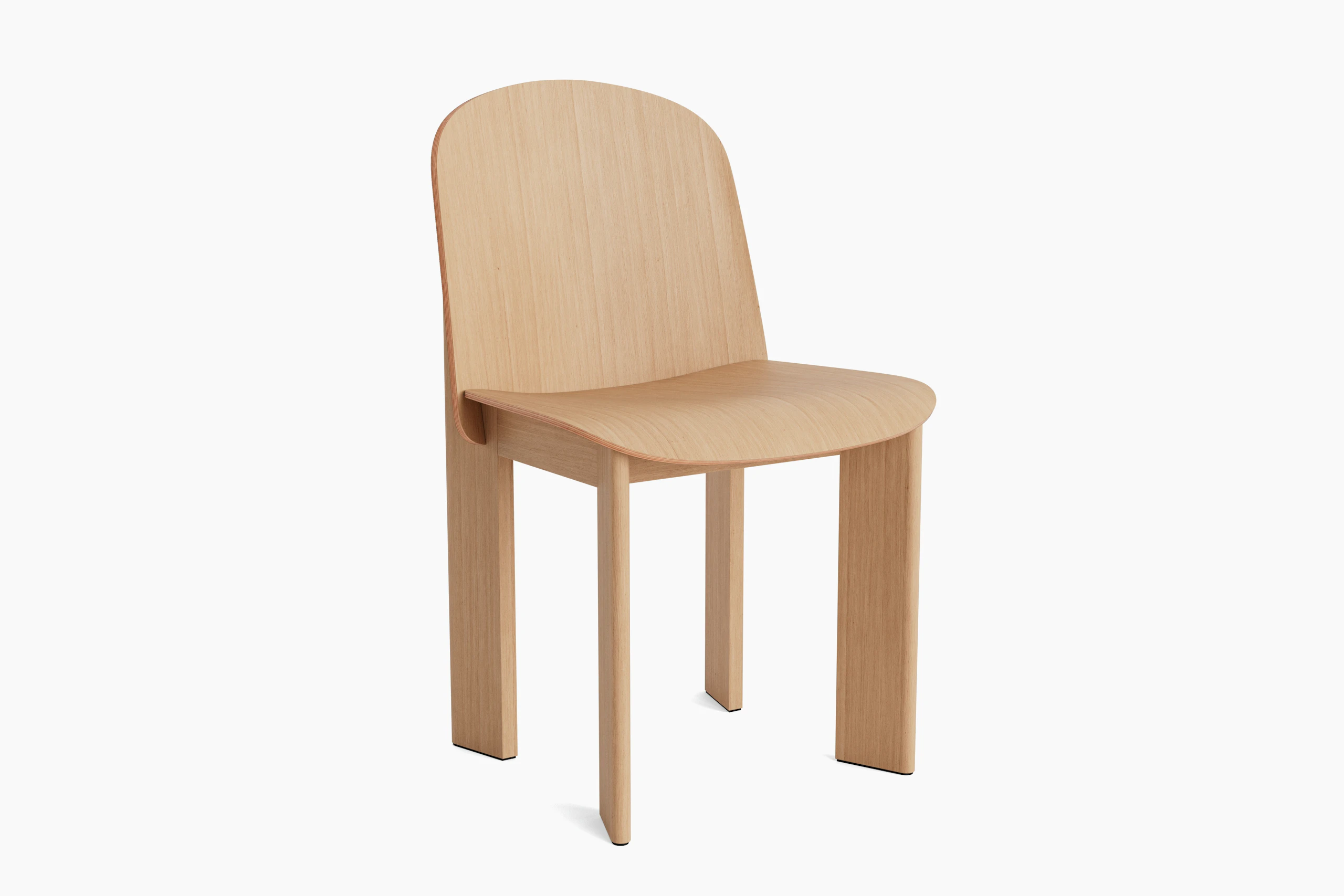 Chisel Chair in oak, angled view