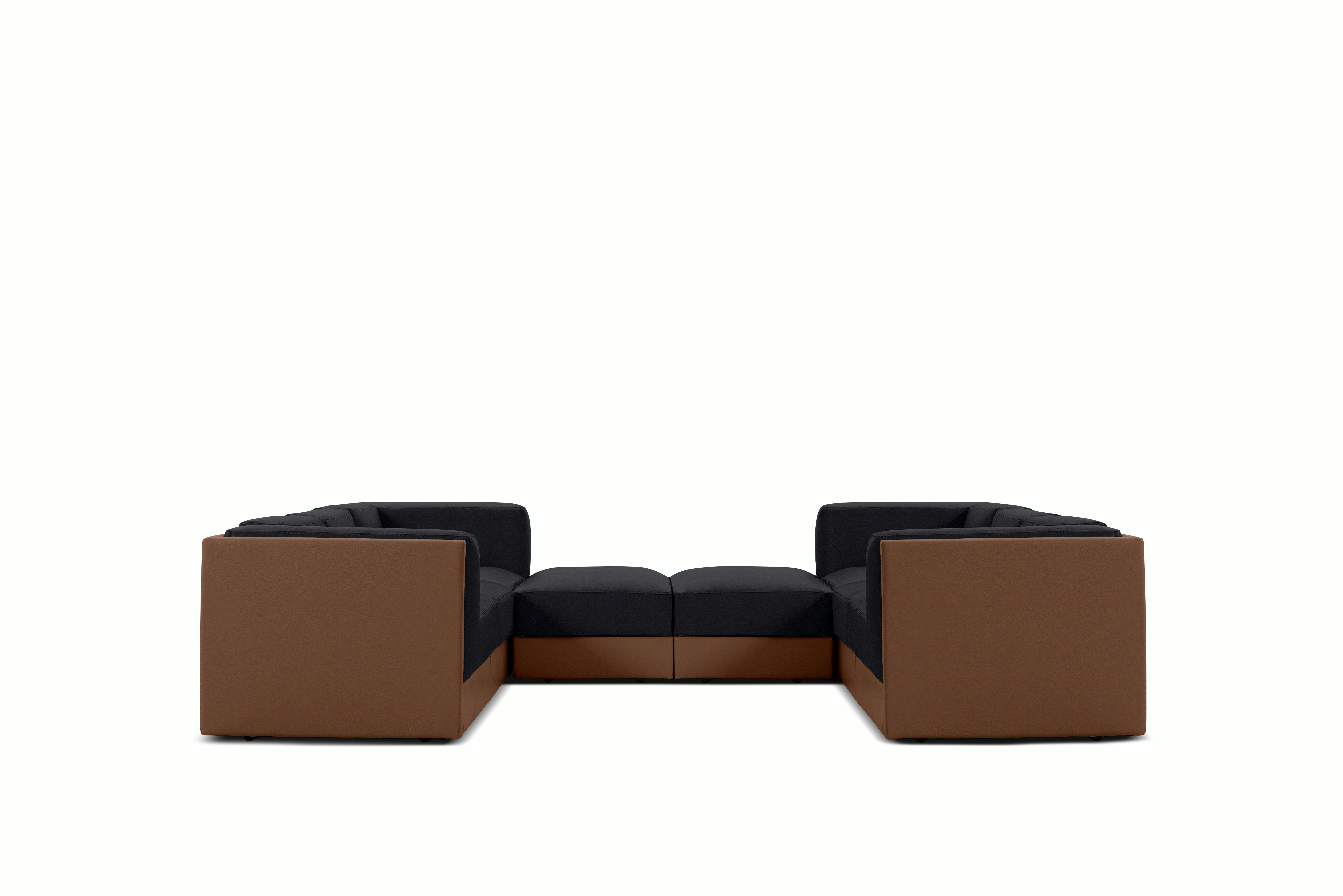Symme U-Sectional - Leather Frame,  Prone Leather,  Ledge,  Pecora,  Dark Navy