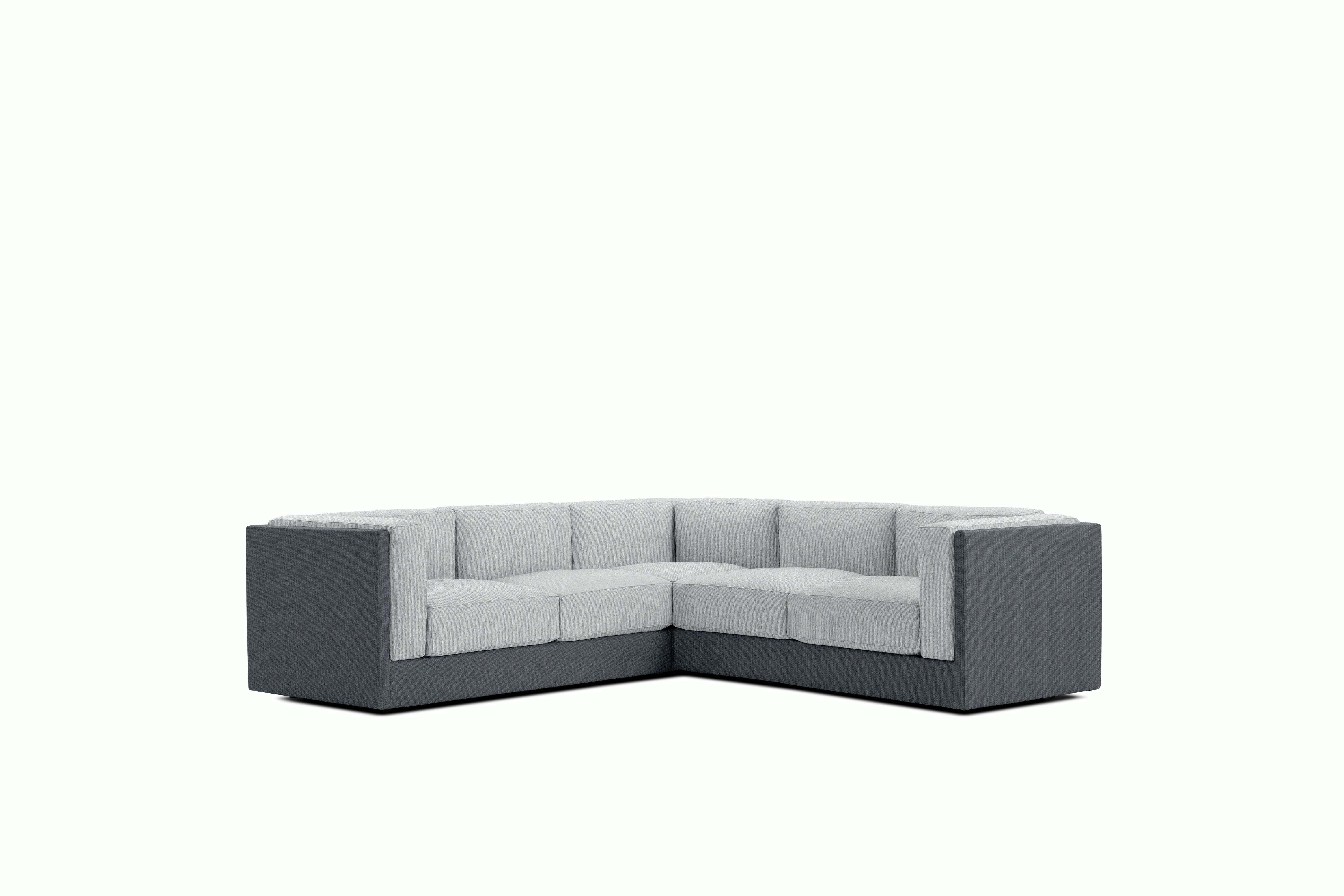 Symme Corner Sectional - Fabric Frame,  Pebble Weave,  Pumice,  Pebble Weave,  Fog