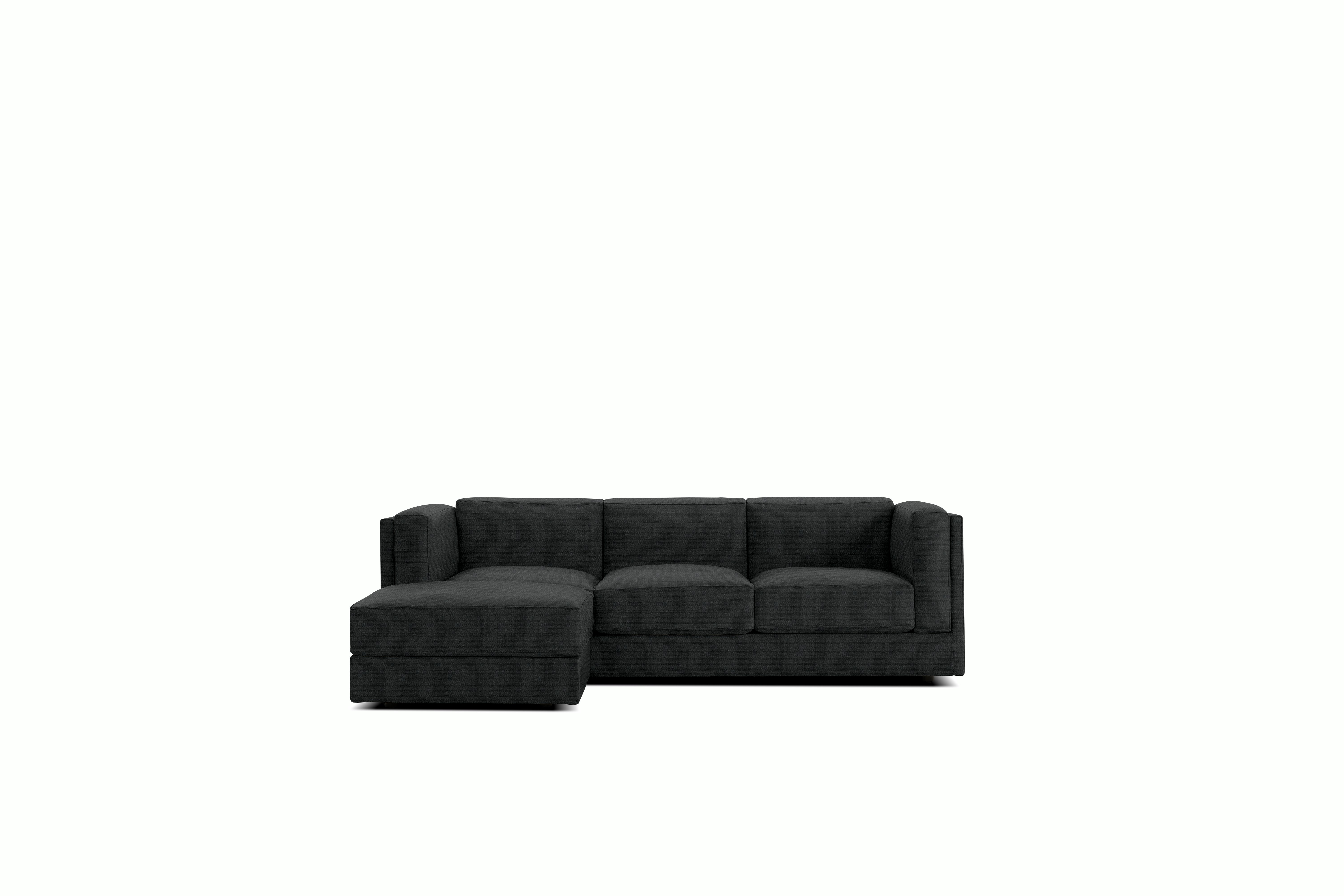 Symme Sectional Chaise - Fabric Frame,  Pebble Weave,  Cinder,  Pebble Weave,  Cinder