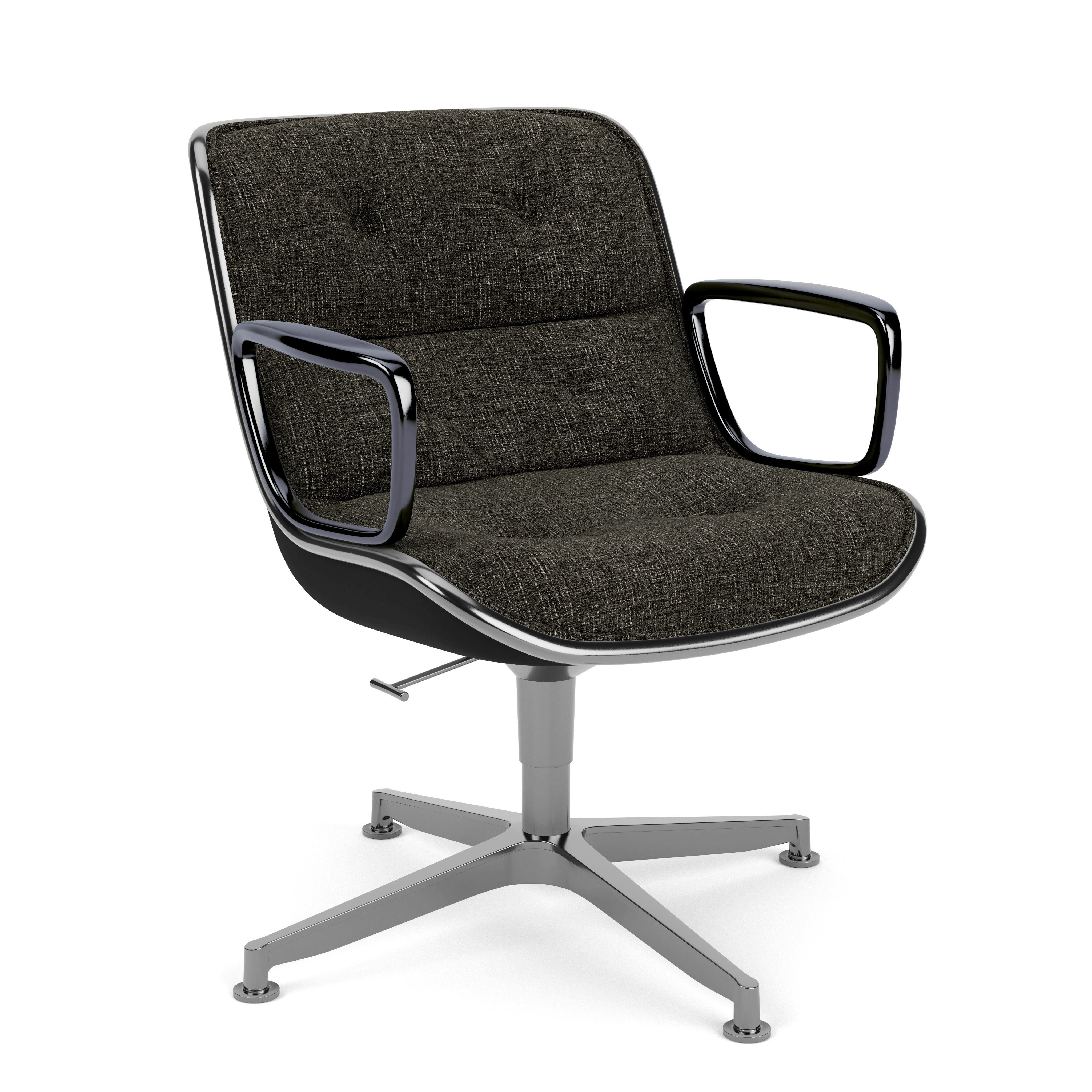 Pollock Executive Chair, Diva, Coal, Polished Aluminium