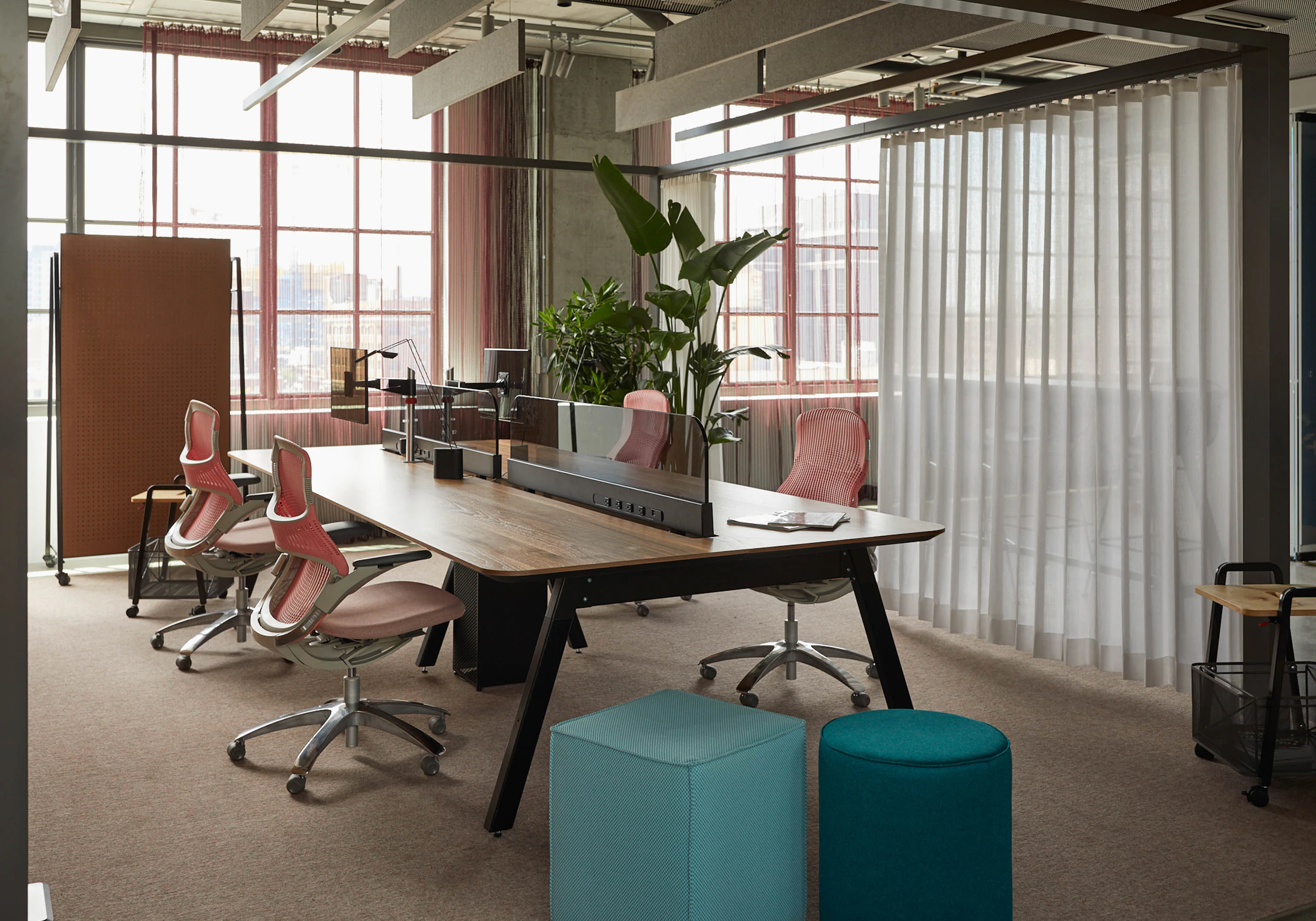 knoll design days rockwell unscripted sawhorse workbench generation by knoll 10th anniversary rockwell unscripted upholstered creative wall conversation board