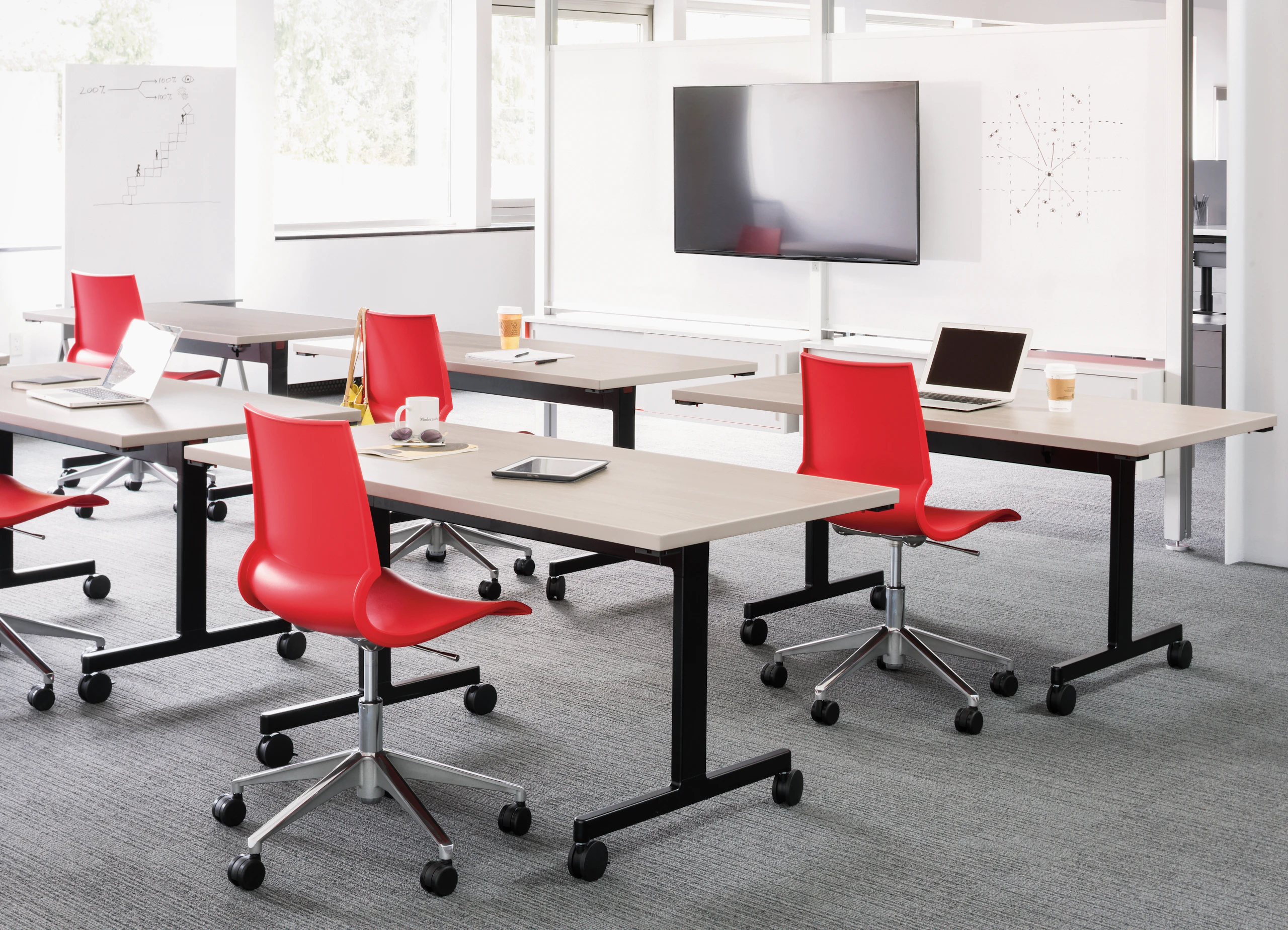 Gigi chairs Pixel T leg table marc krusin