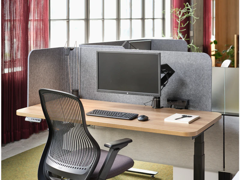 regeneration by knoll k base height adjustable table k screen contour sparrow desktop light