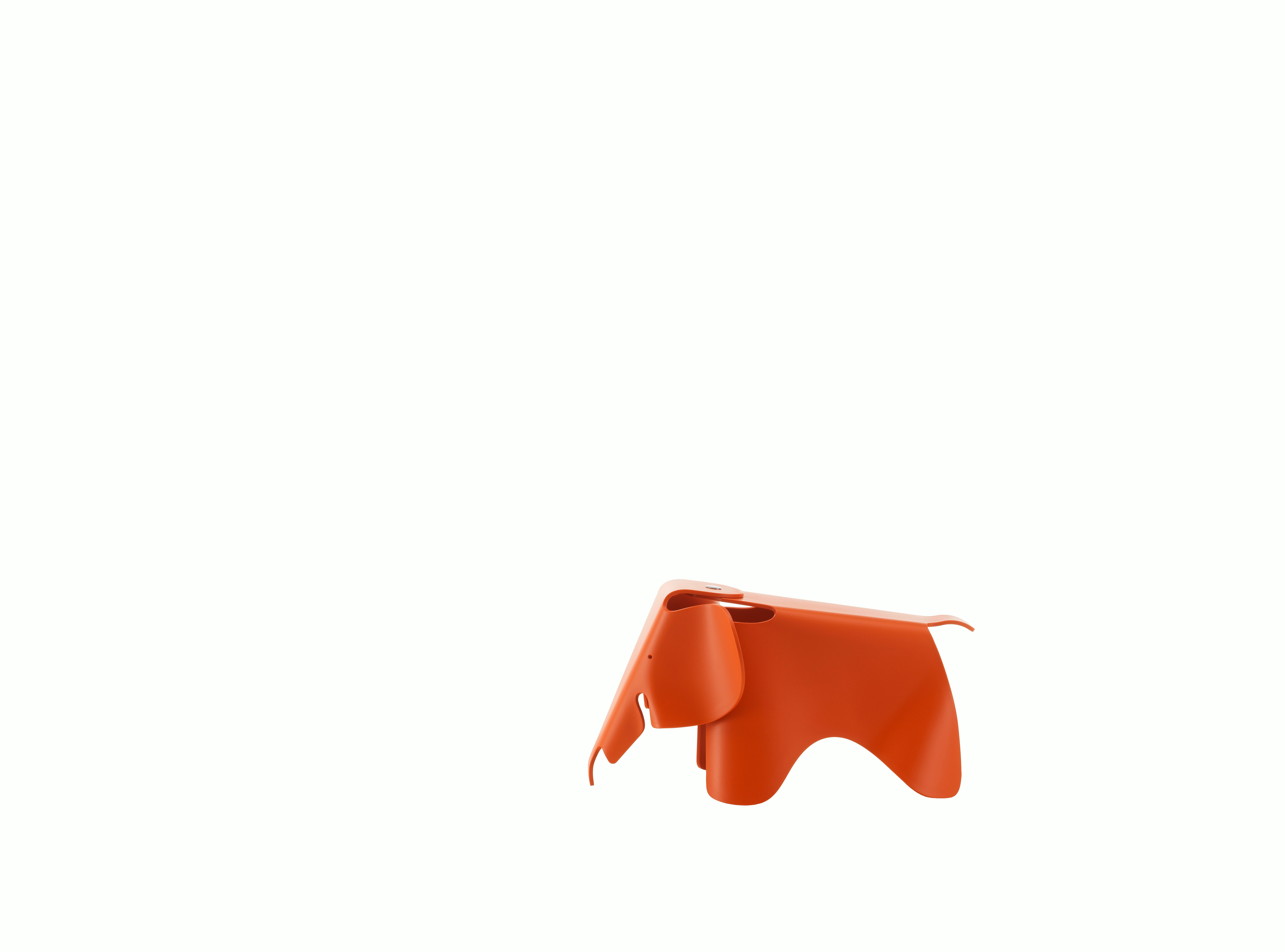 Eames Mini Elephant - Recycled Plastic, Red Orange