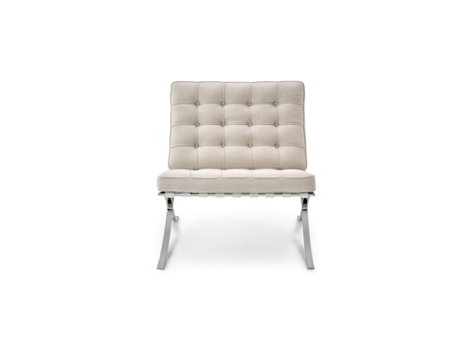 Barcelona Chair in Haven - Ivory, Polished Stainless Steel Barcelona Chair