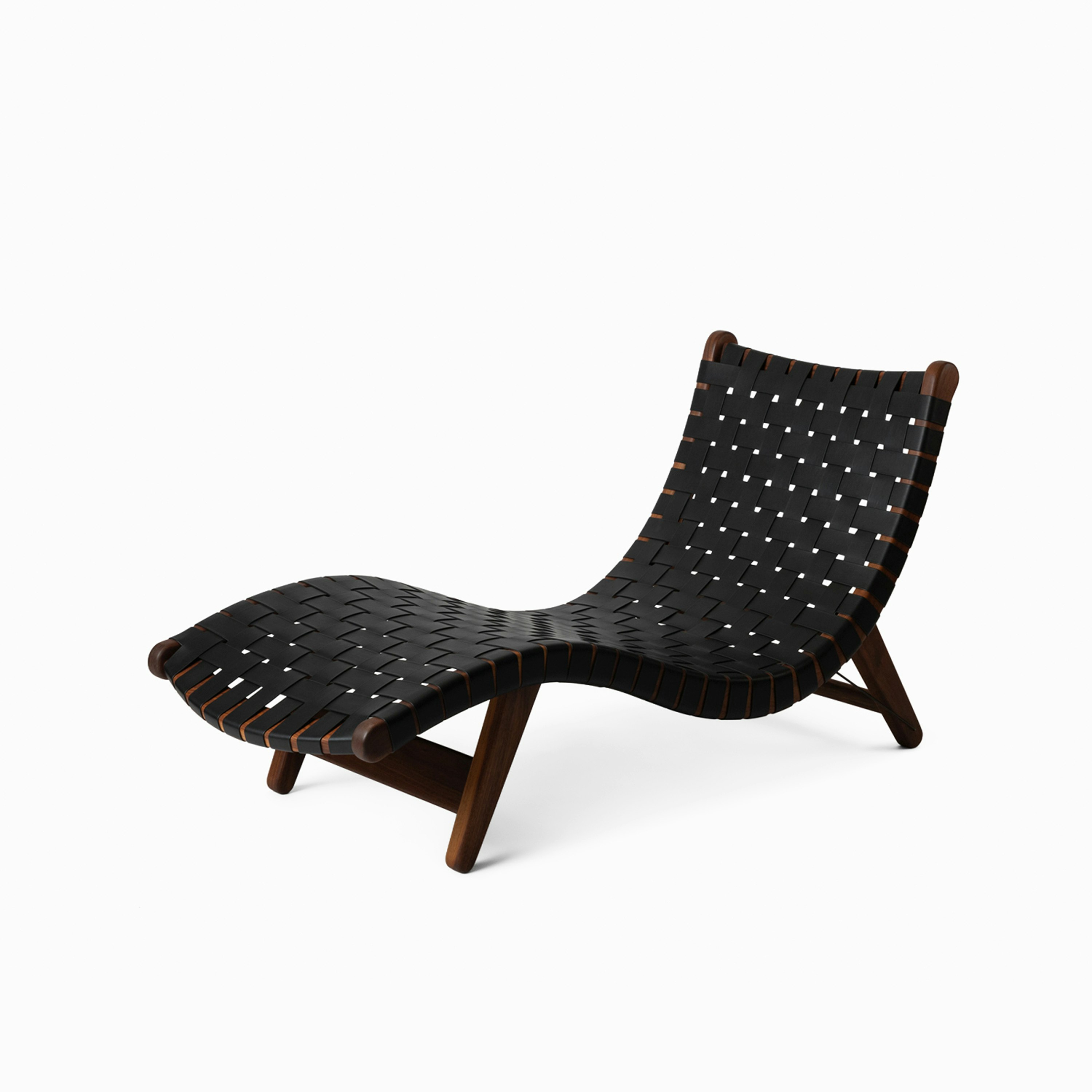 Alacran Chaise - Walnut, Black Cactus Leather