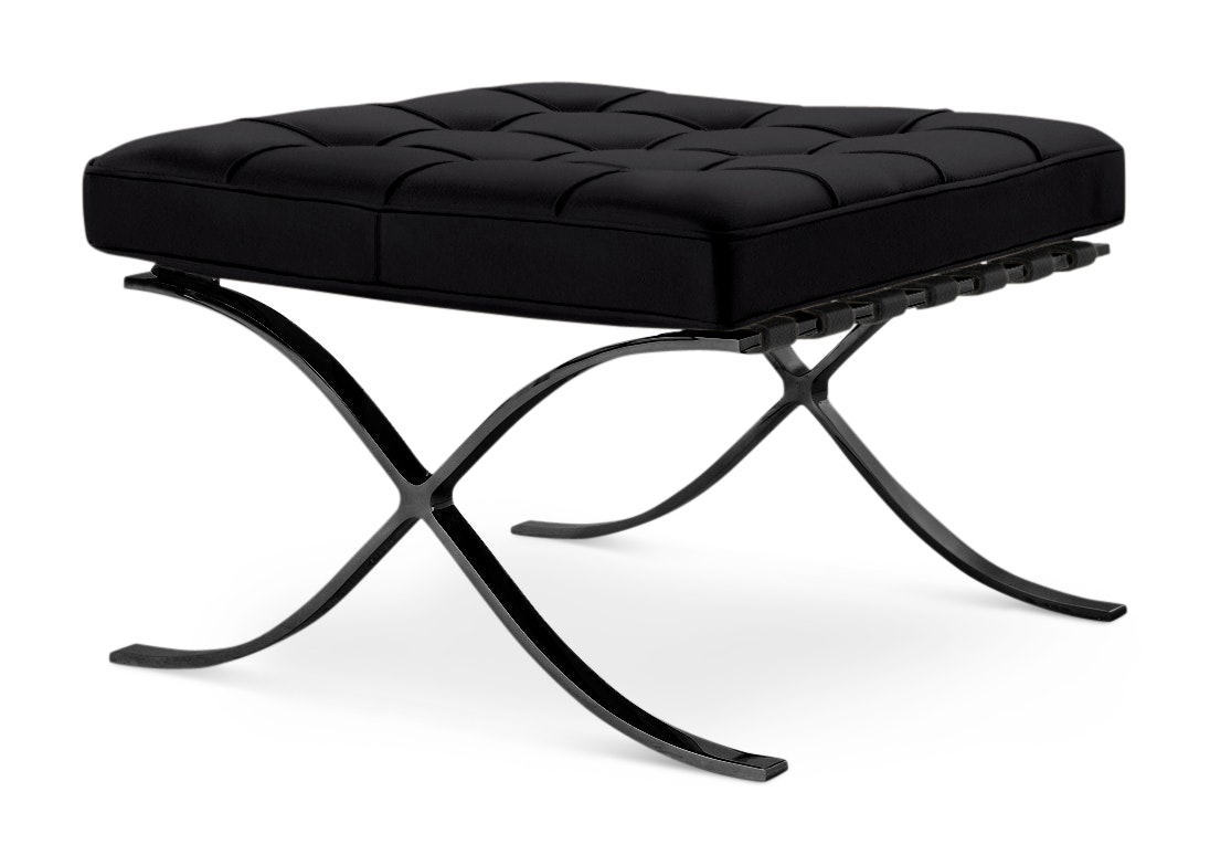 Barcelona Stool in Knoll Velvet,  Ebony,  Black