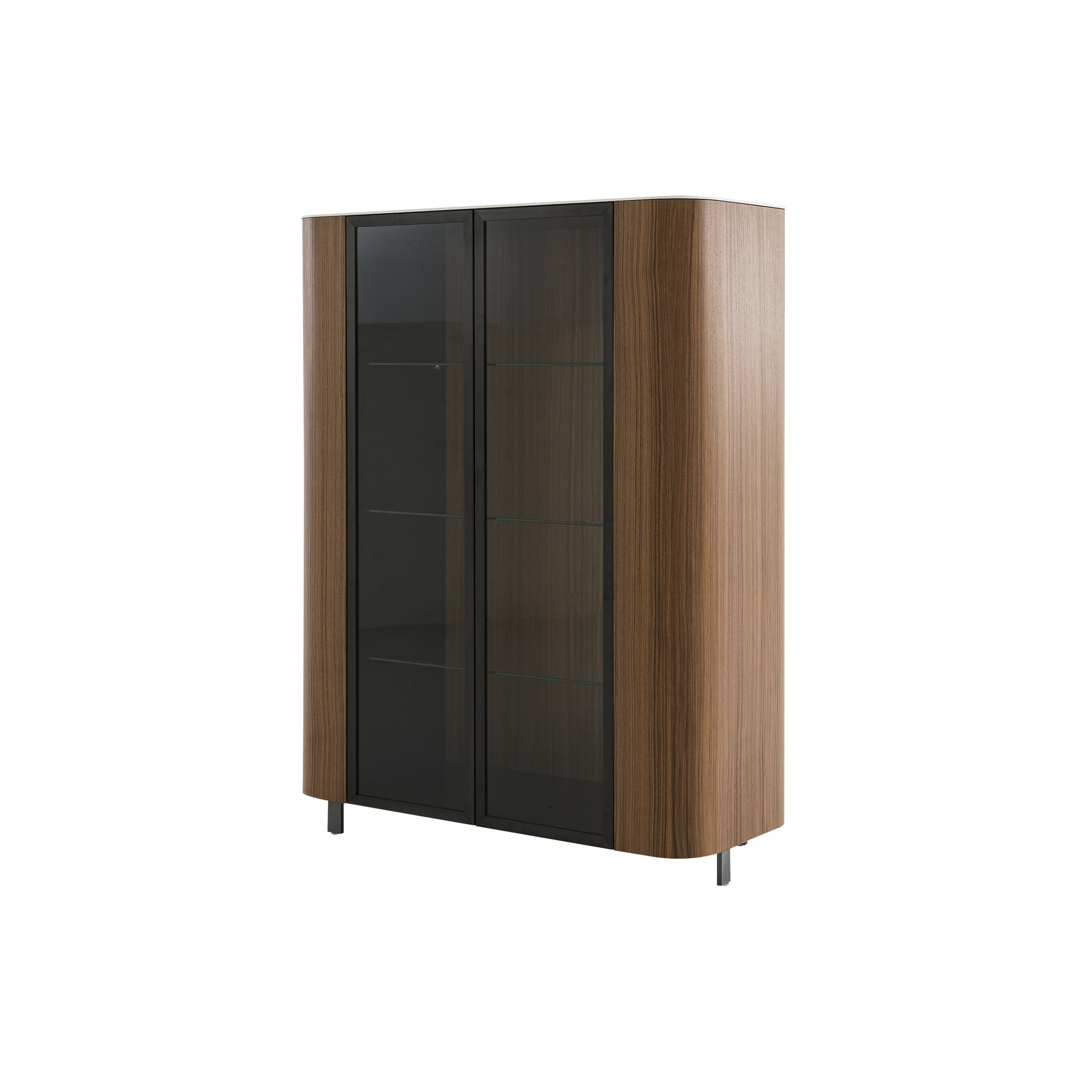 Postmoderne Vitrine - Walnut, White Marble