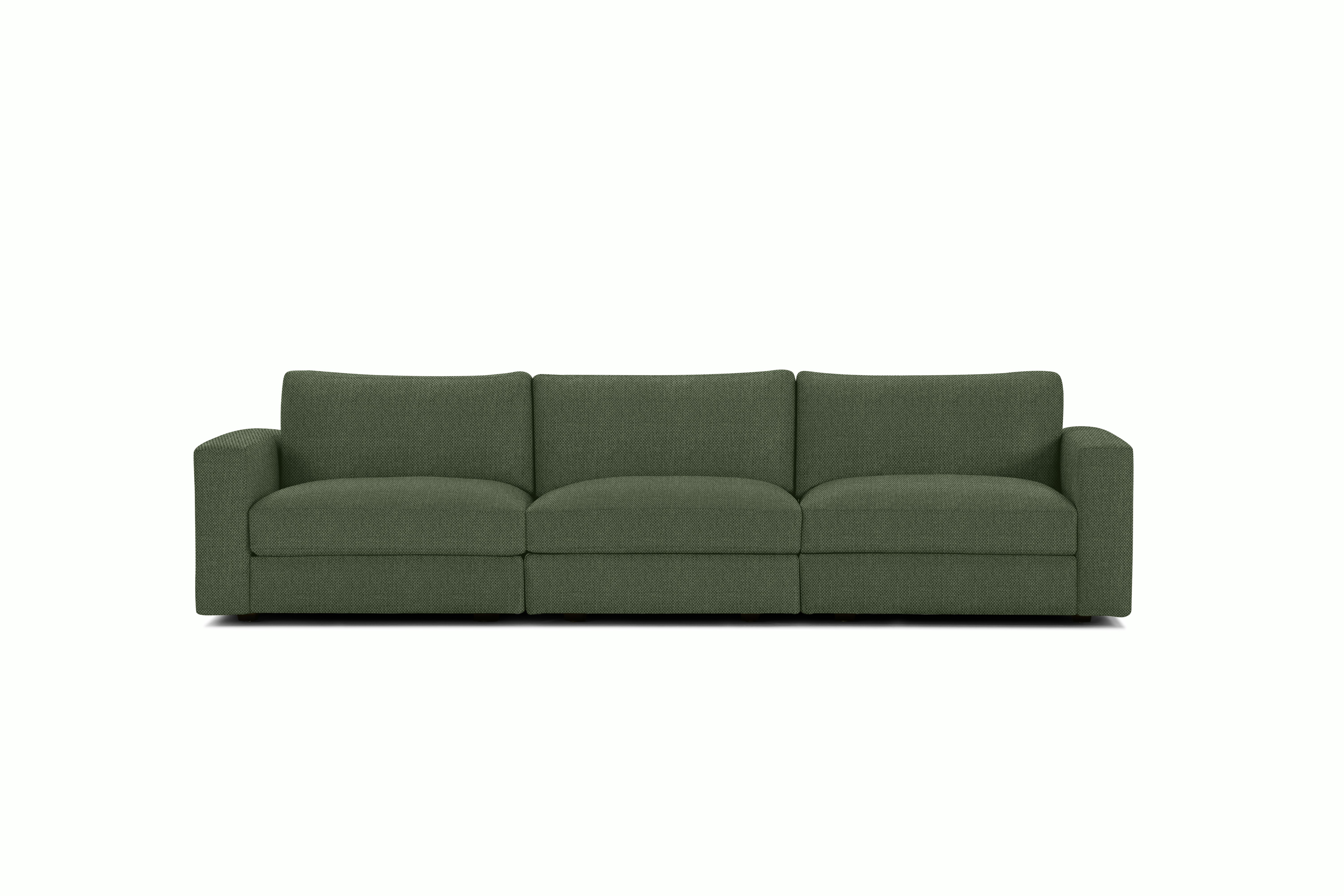 A Reid Sofa in Mode Genus viewed from the front.