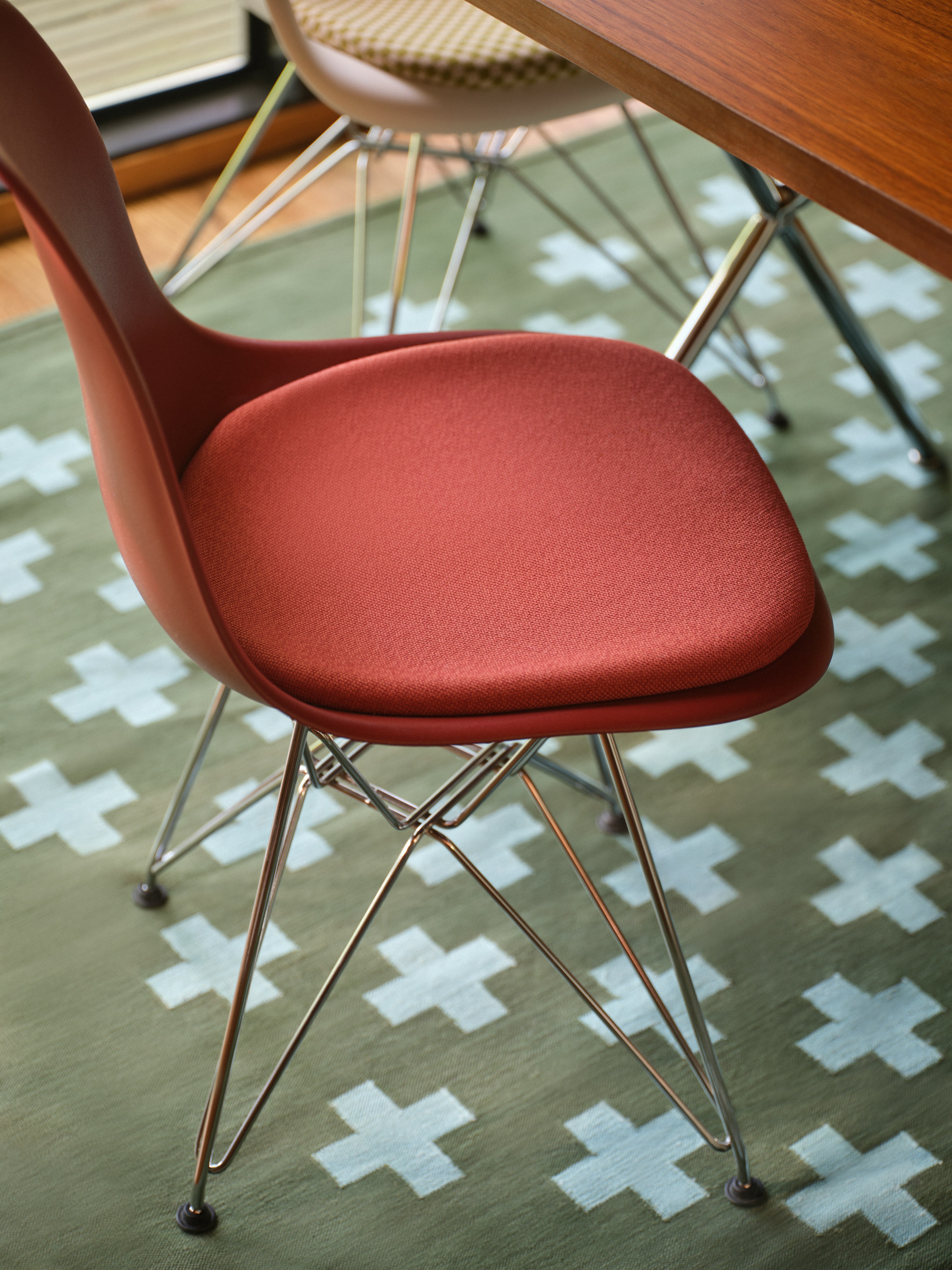 Eames Molded Plastic Side Chair with Seat Pad