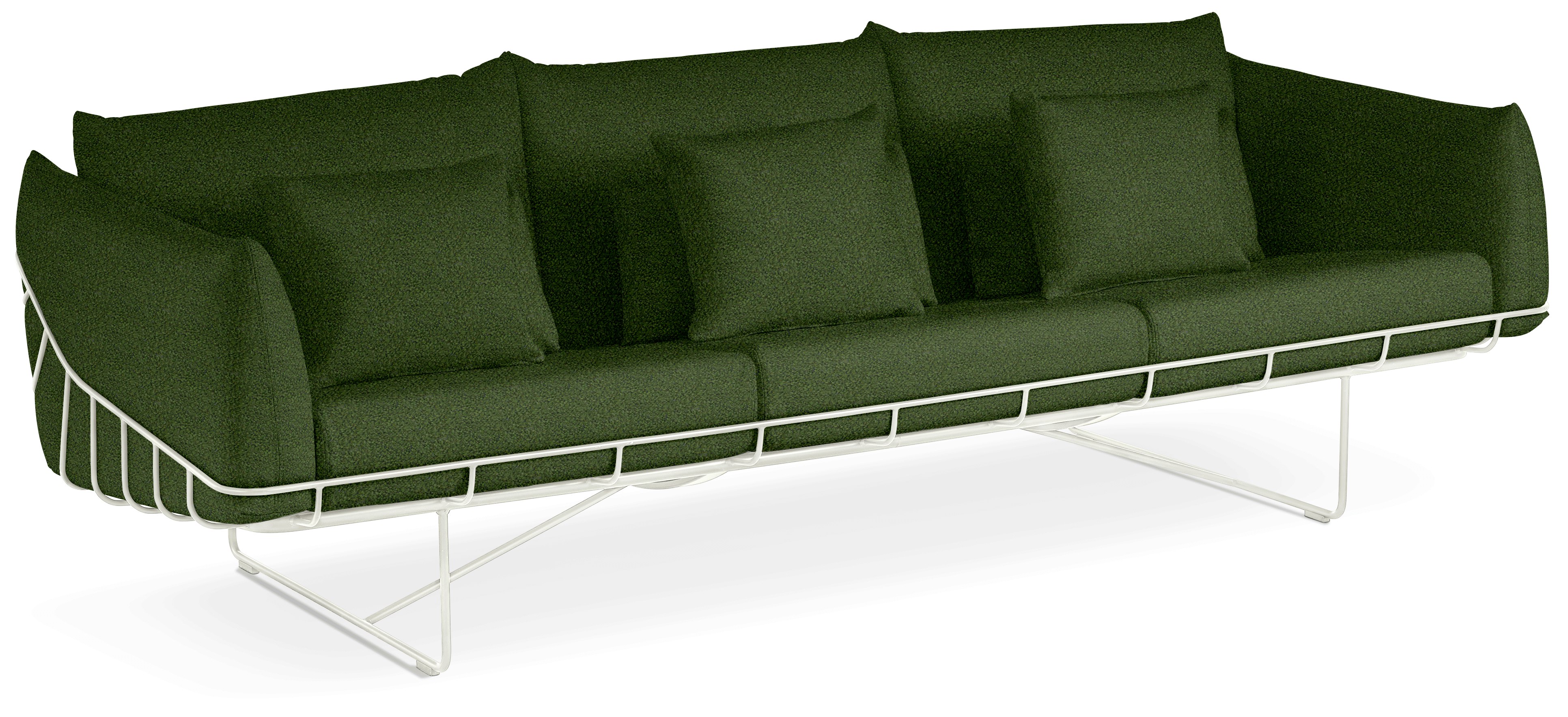 Wireframe Sofa -  3-Seat,  Whim,  Fir,  White