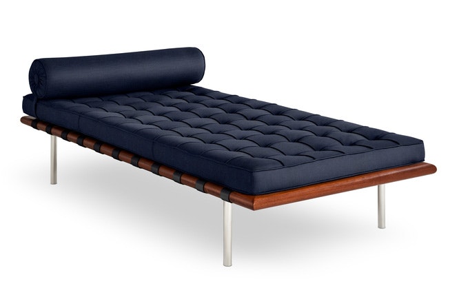 Barcelona Couch in Haven,  Midnight,  Polished Chrome