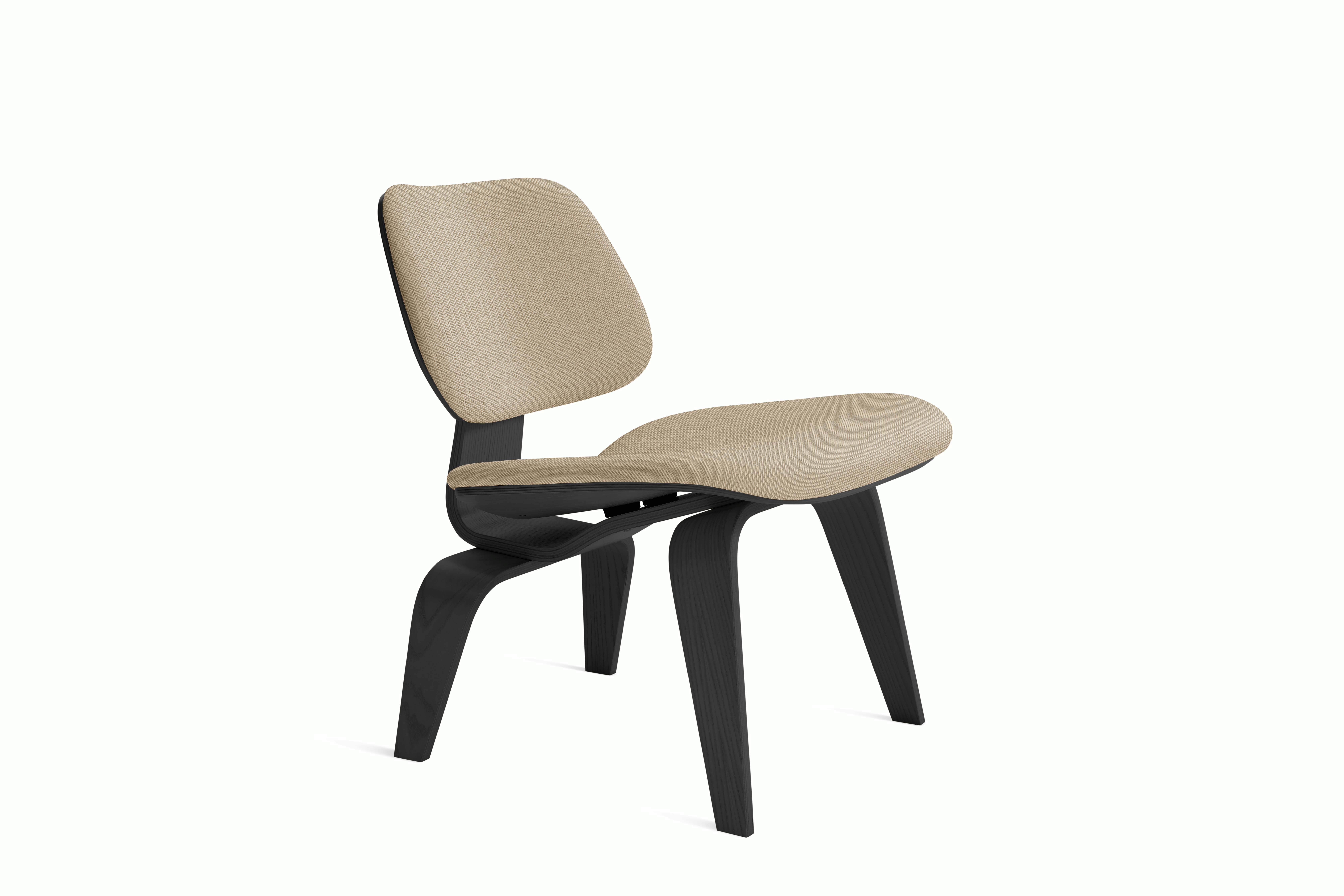 Eames Molded Plywood Lounge Chair Wood Base (LCW) - Upholstered,  Ebony,  Mode - Basket