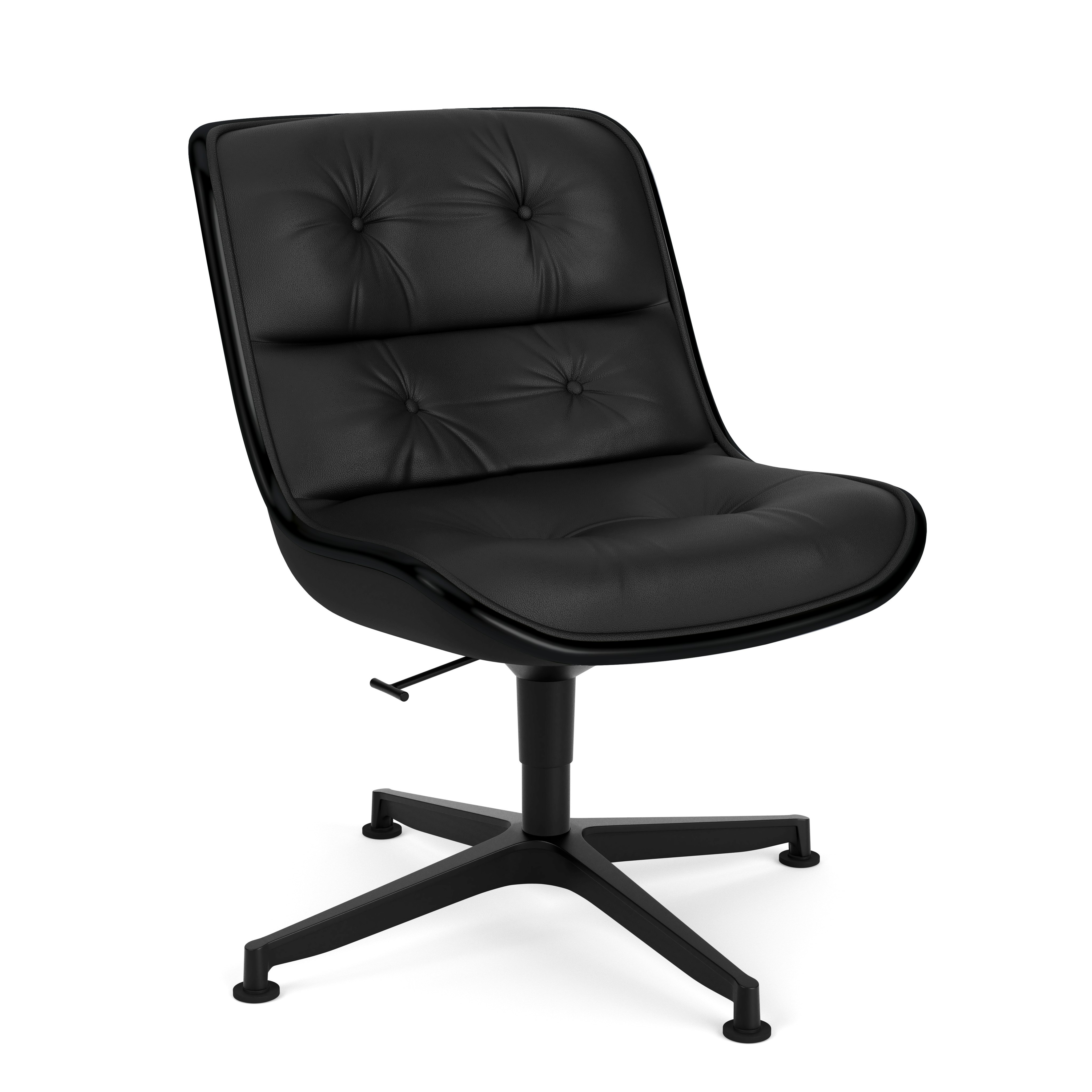 Pollock Executive Side Chair - 4 Star, Black, Volo Leather, Black