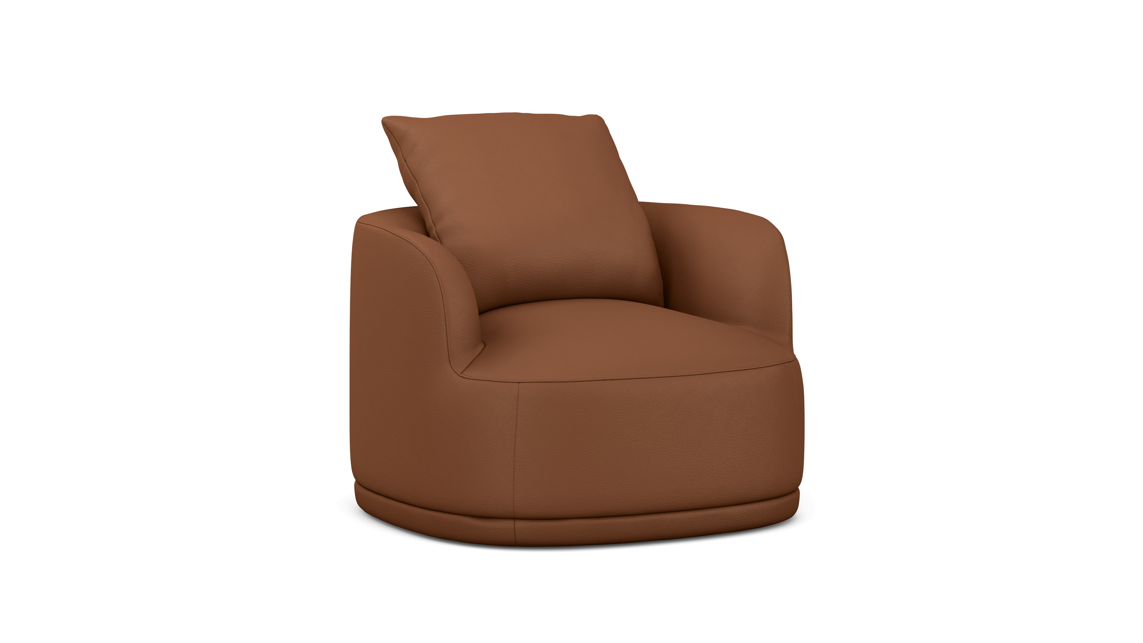 A Atlason Composed Swivel Chair in Ledge Viewed from an angle.