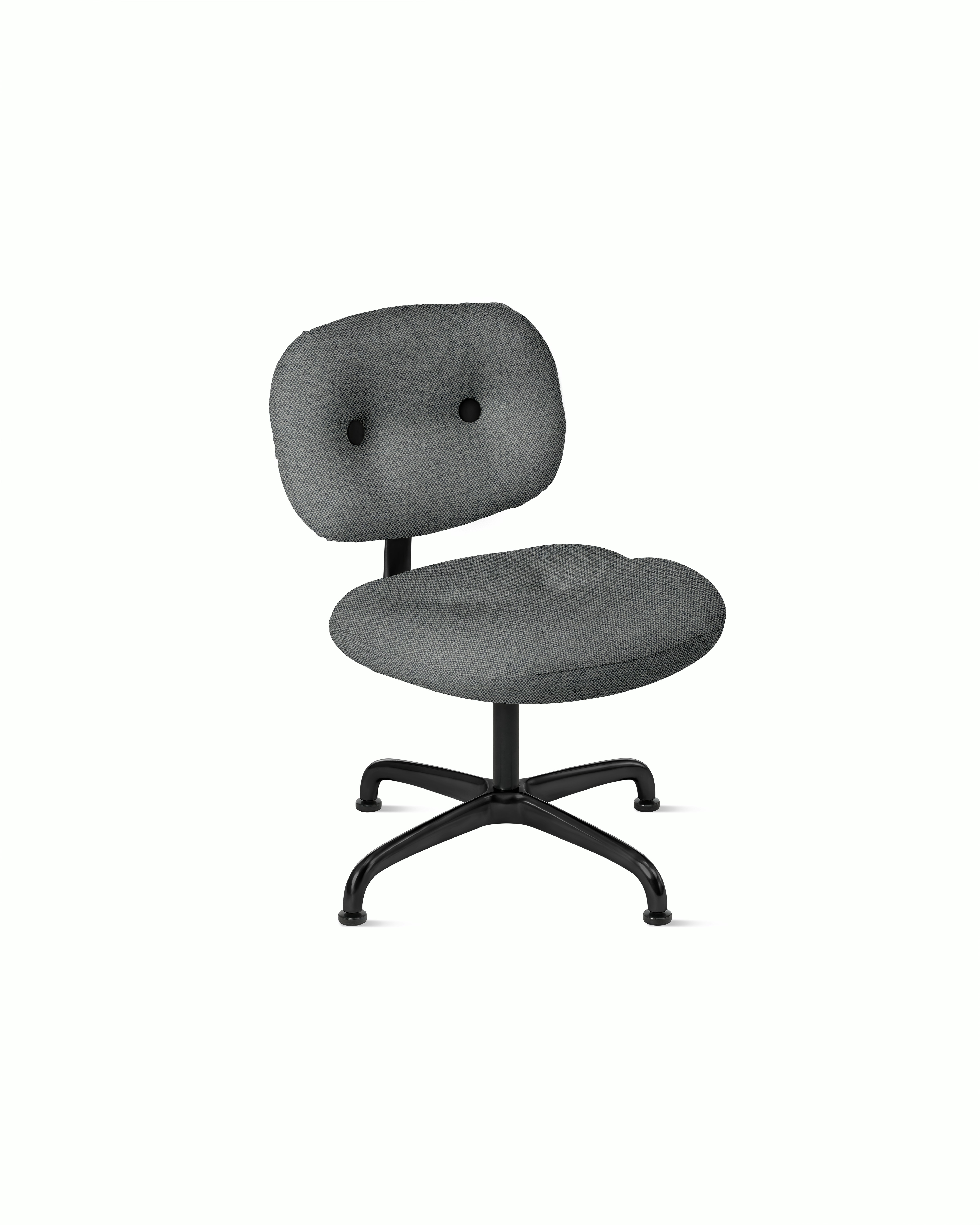 Morrison Hannah Occasional Chair - Without Arms,  Hourglass,  Iron,  Black,  Glides FSC Certified