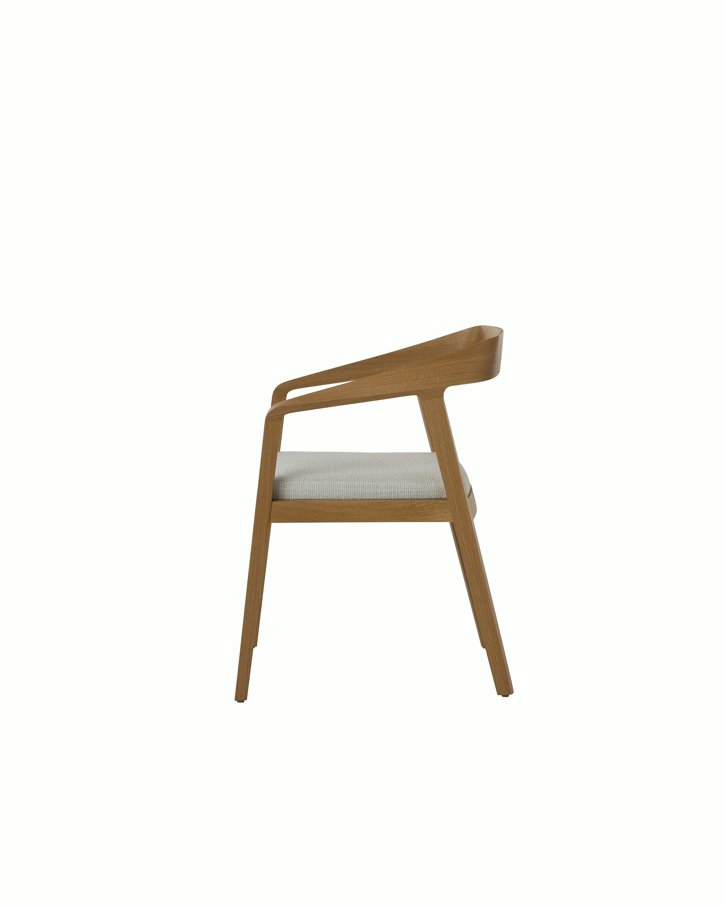 Full Twist Guest Chair by Mark Goetz for Geiger, front view on a white sweep.
