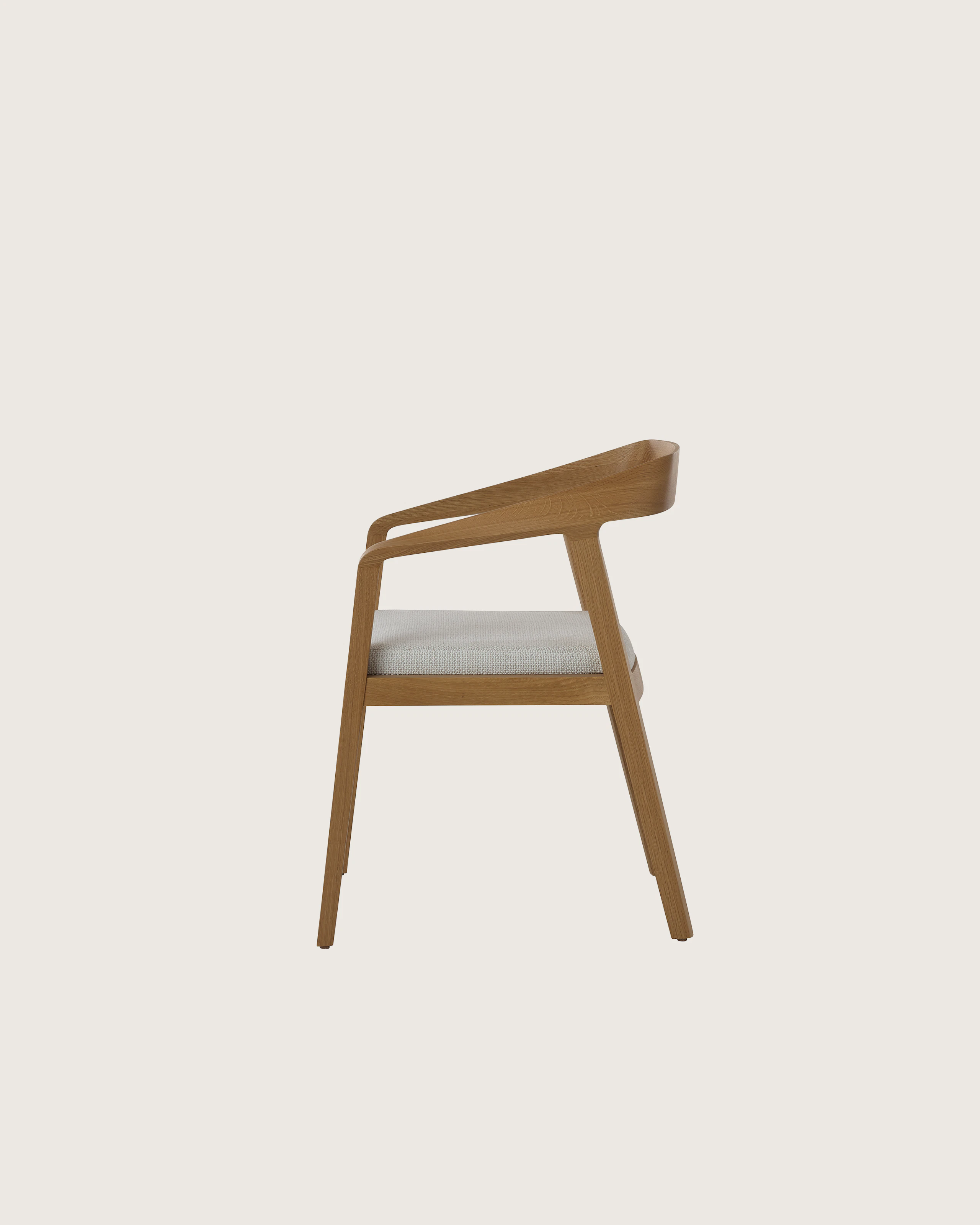 Full Twist Guest Chair by Mark Goetz for Geiger, front view on a white sweep.