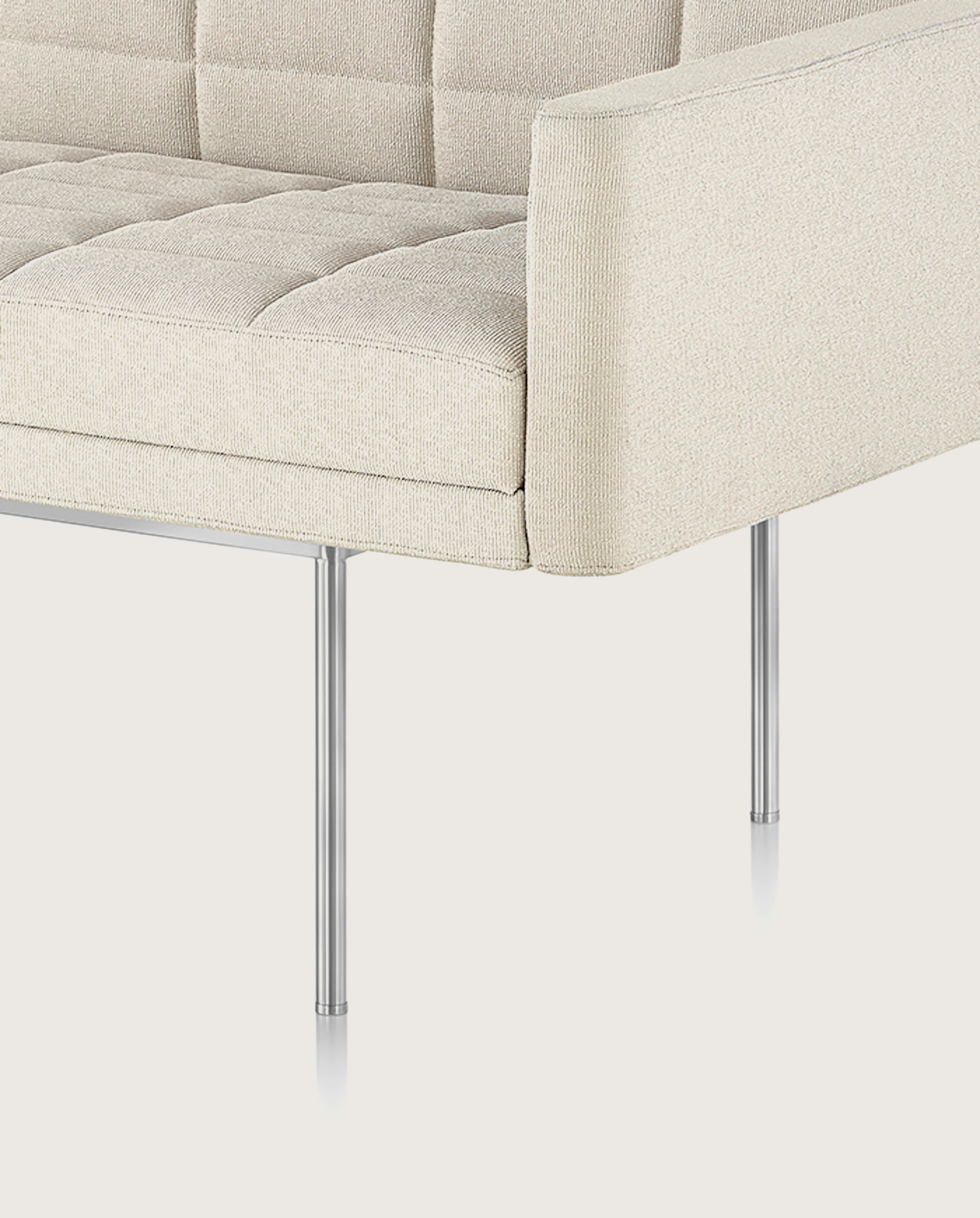 Geiger Tuxedo Component Sofa with a cream colored fabric