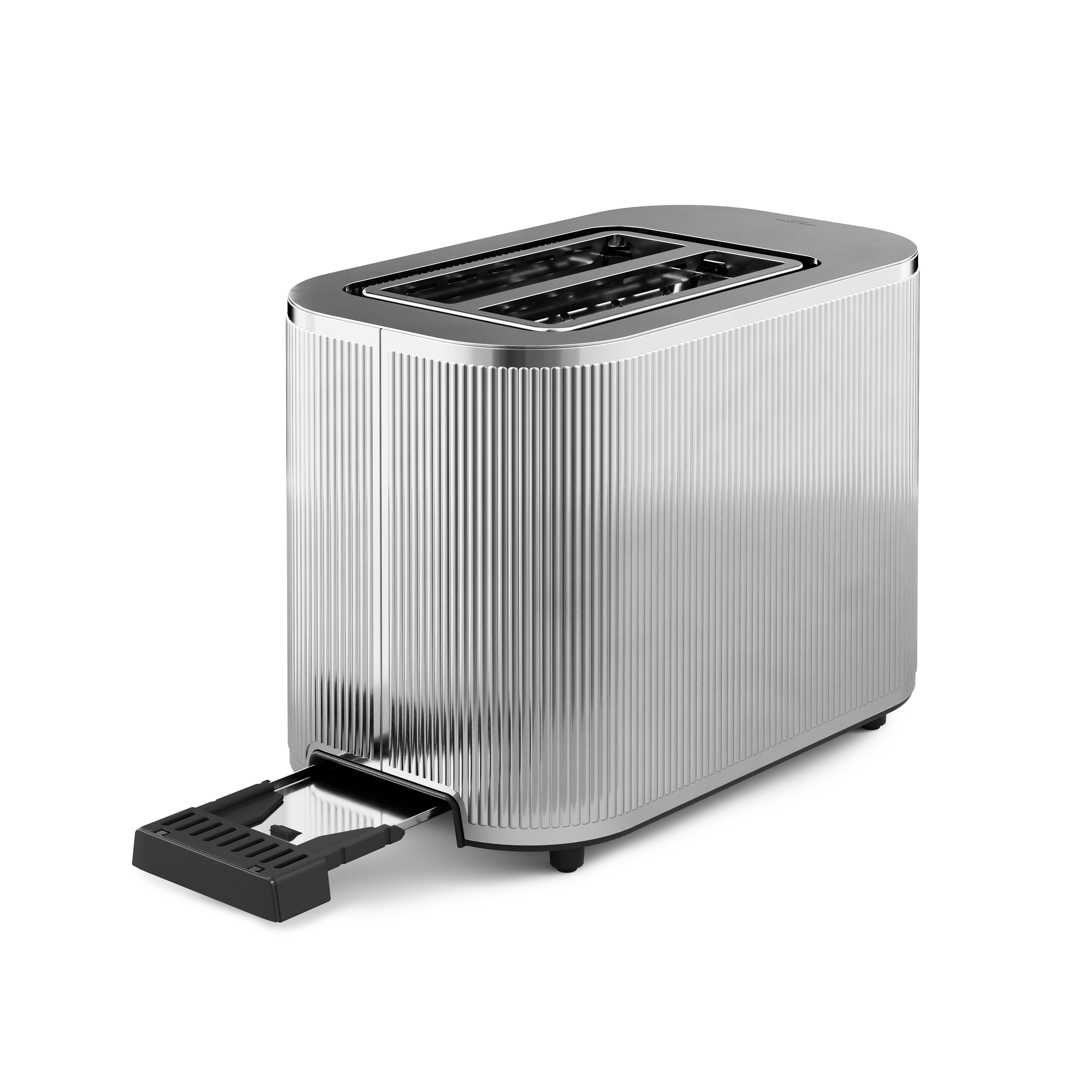 A Bernadotte Toaster in White viewed from an angle.