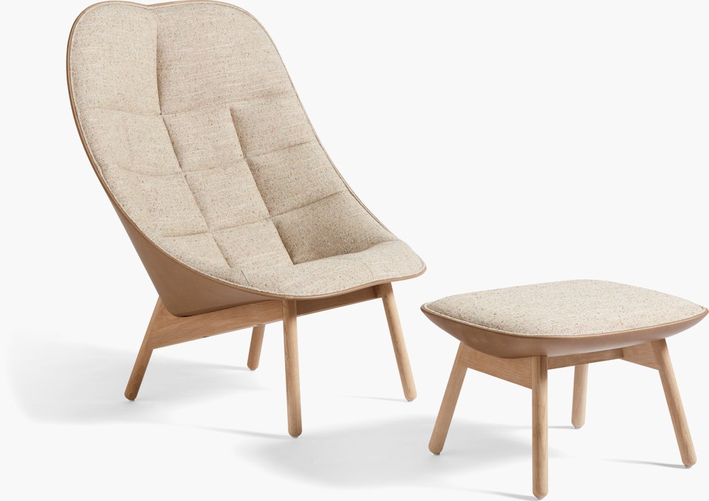 Uchiwa Lounge Chair and Ottoman
