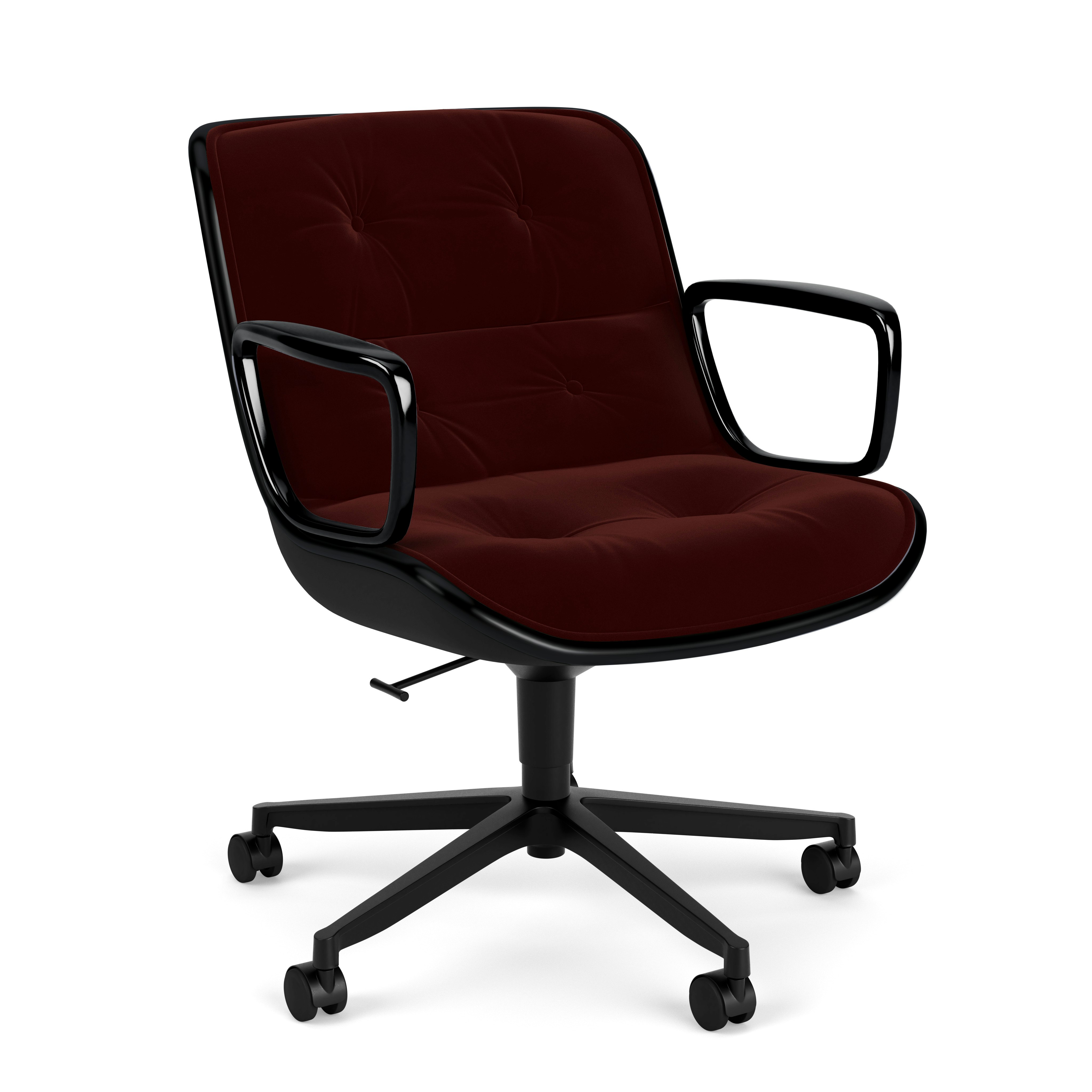 Pollock Executive Armchair - 5 Star, Black, Knoll Velvet, Wine